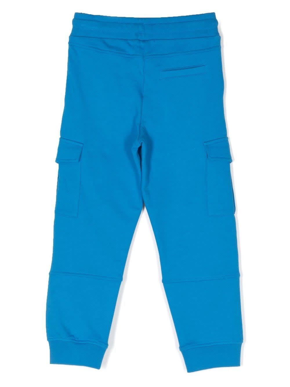 Stella Mccartney Kids' Blue Cotton Pants In Azure/blue