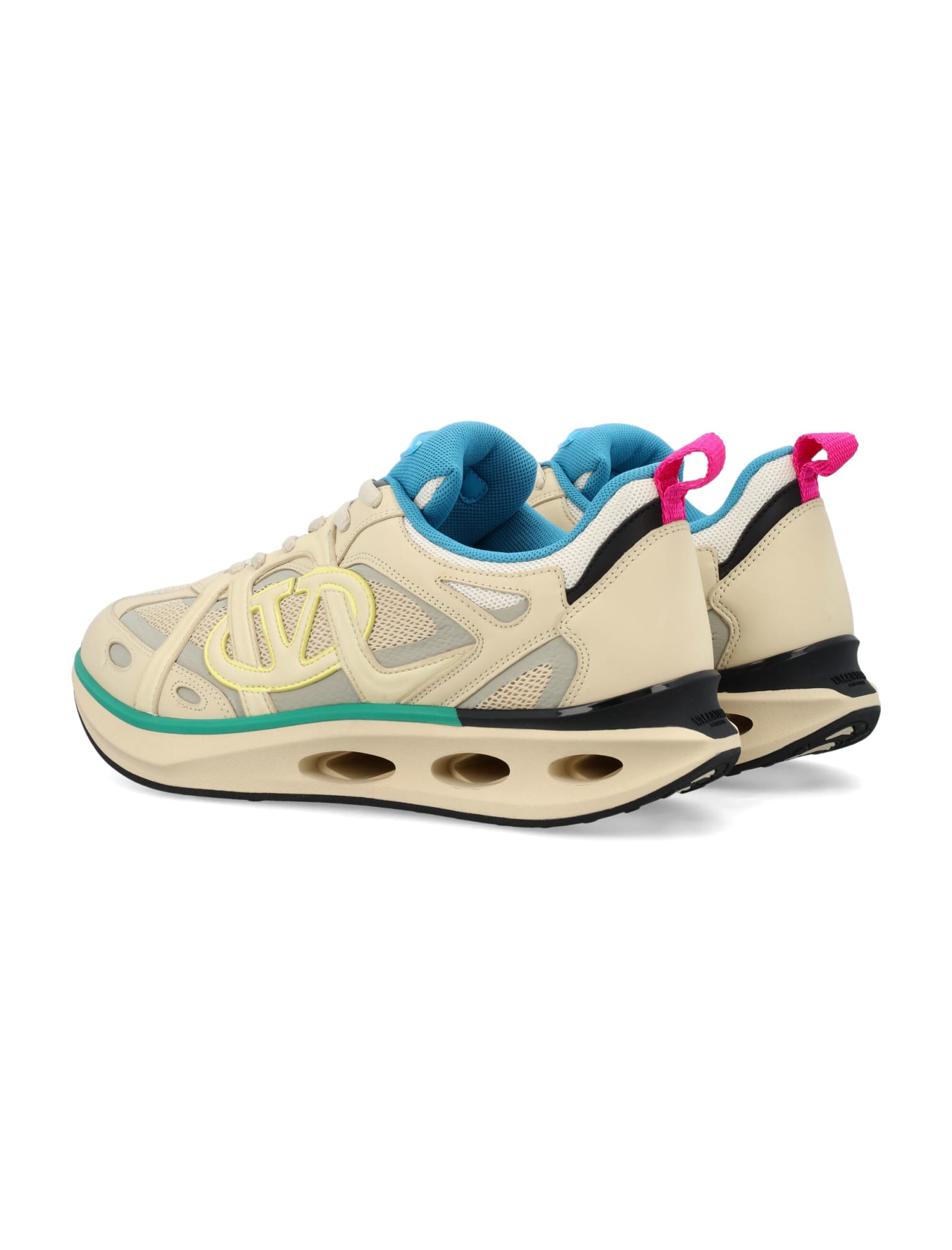 Shop Valentino Easyjog Vlogo Sneakers In Beige