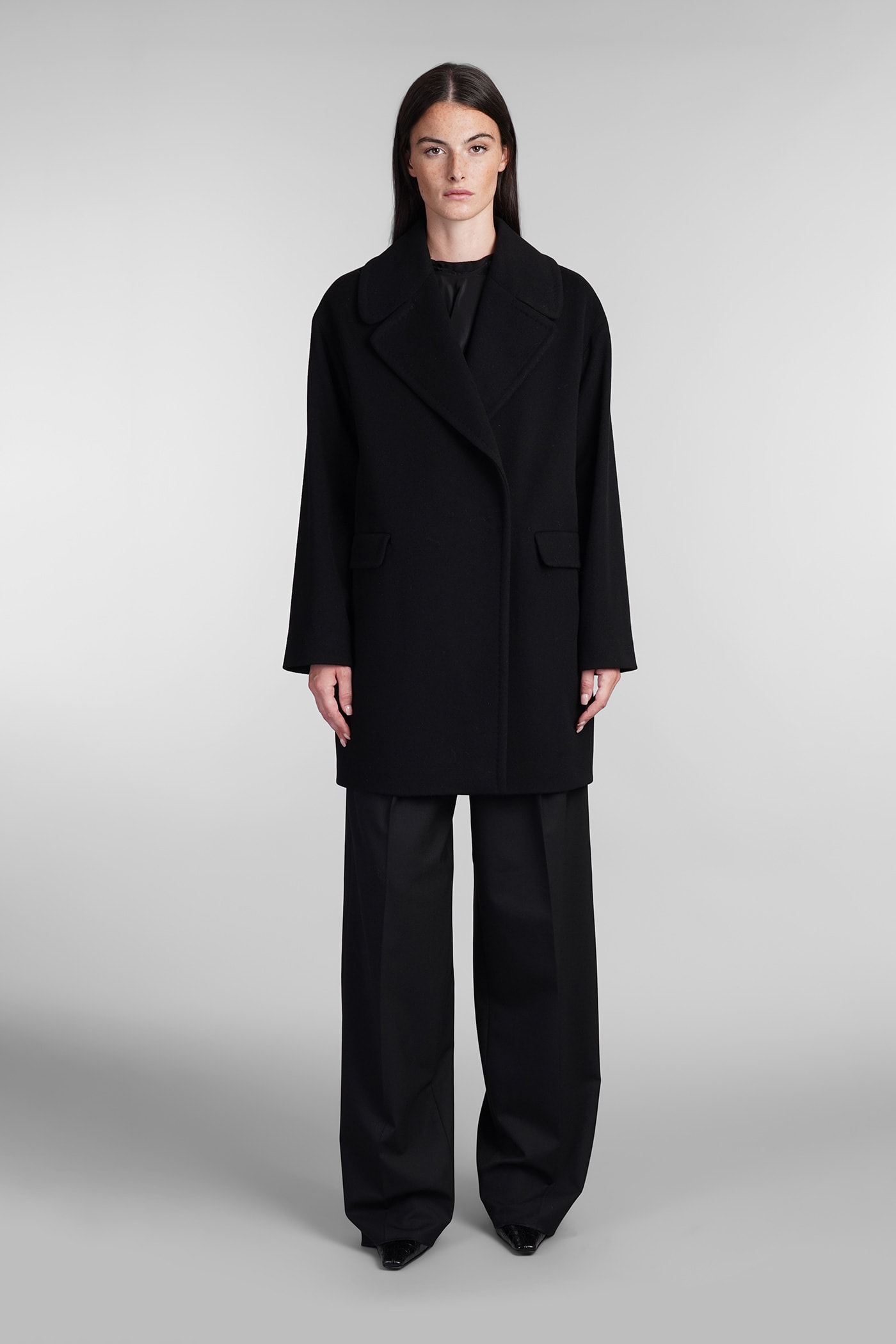 Shop Tagliatore Astrid Coat In Black Wool