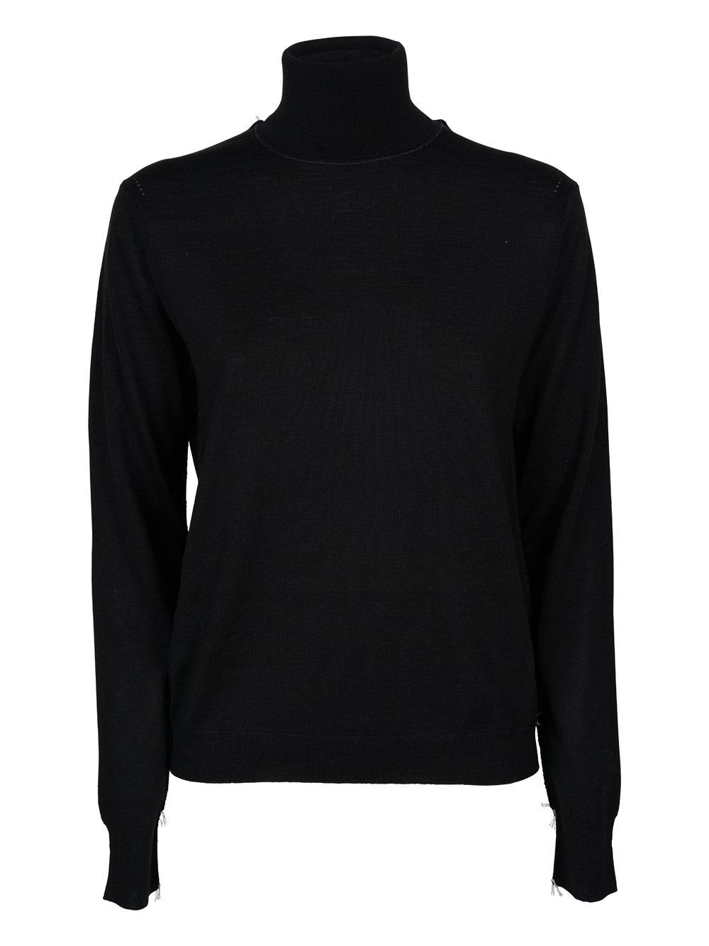 Shop Maison Margiela Roll-neck Knitted Jumper In Black