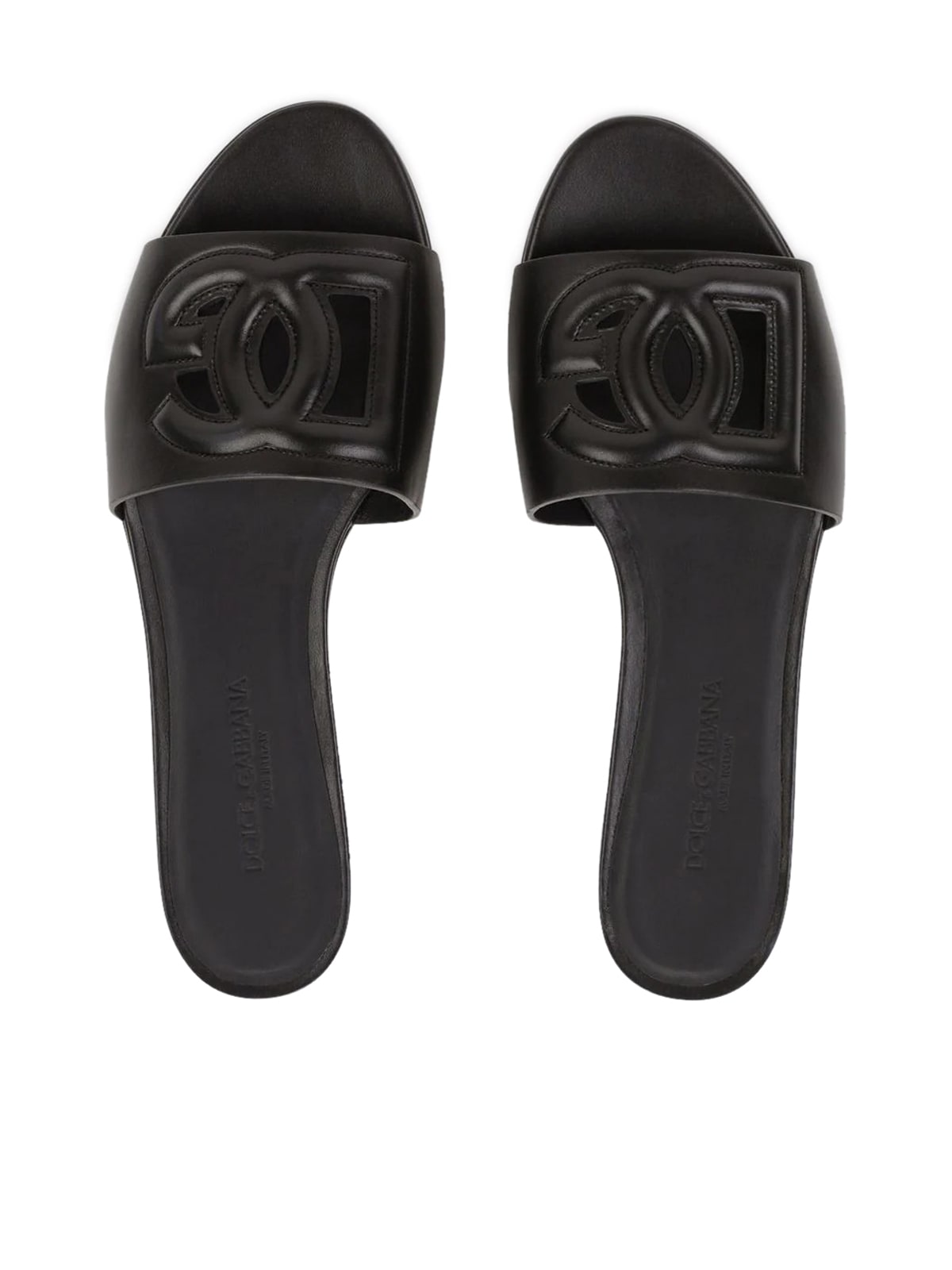 Shop Dolce & Gabbana Flat Sandals In Black