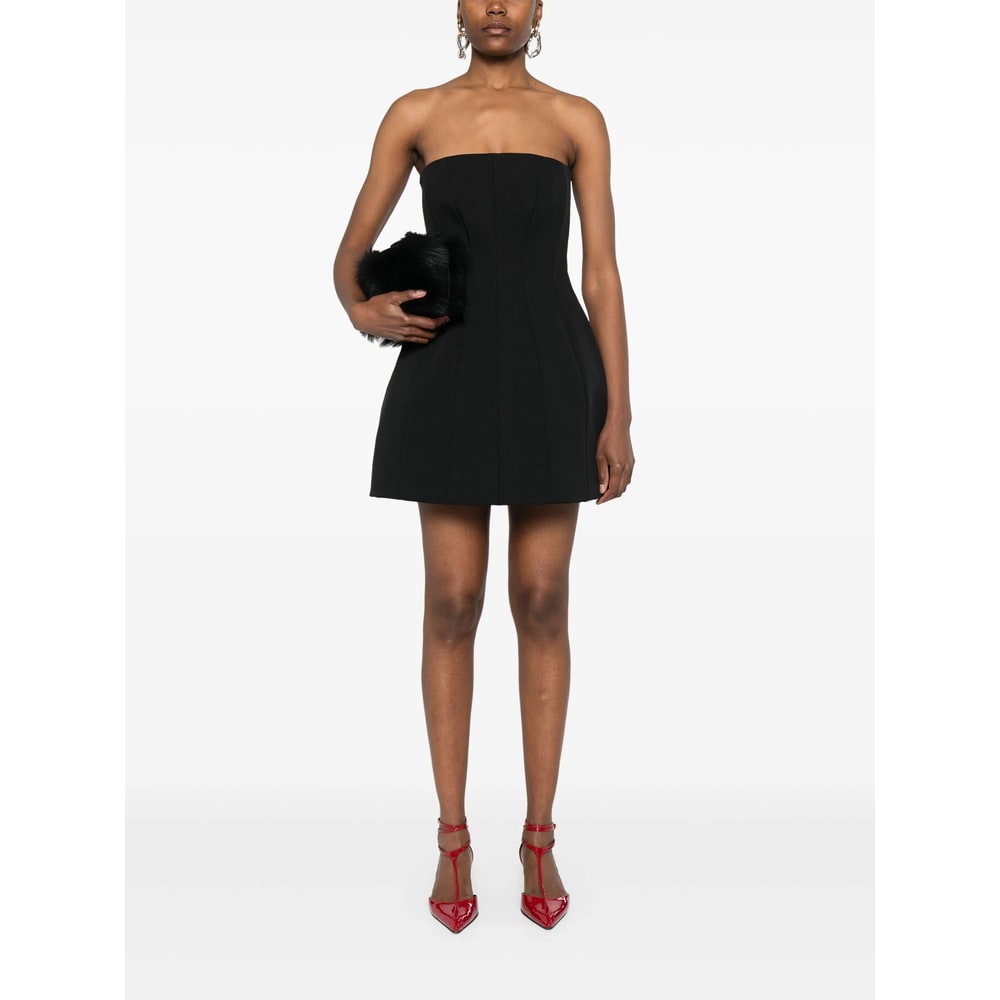 Max Mara Strapless Bustier Dress Side Pockets In Black