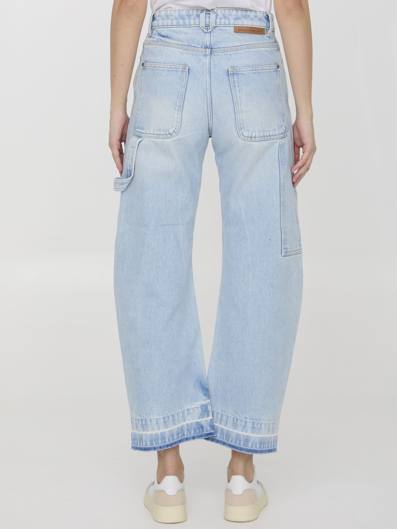 Shop Stella Mccartney Banana Leg Utility Jeans In Blue