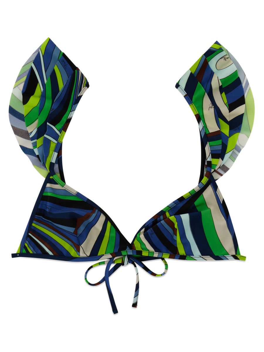 Shop Pucci Logo Bikini Top In Multicolour