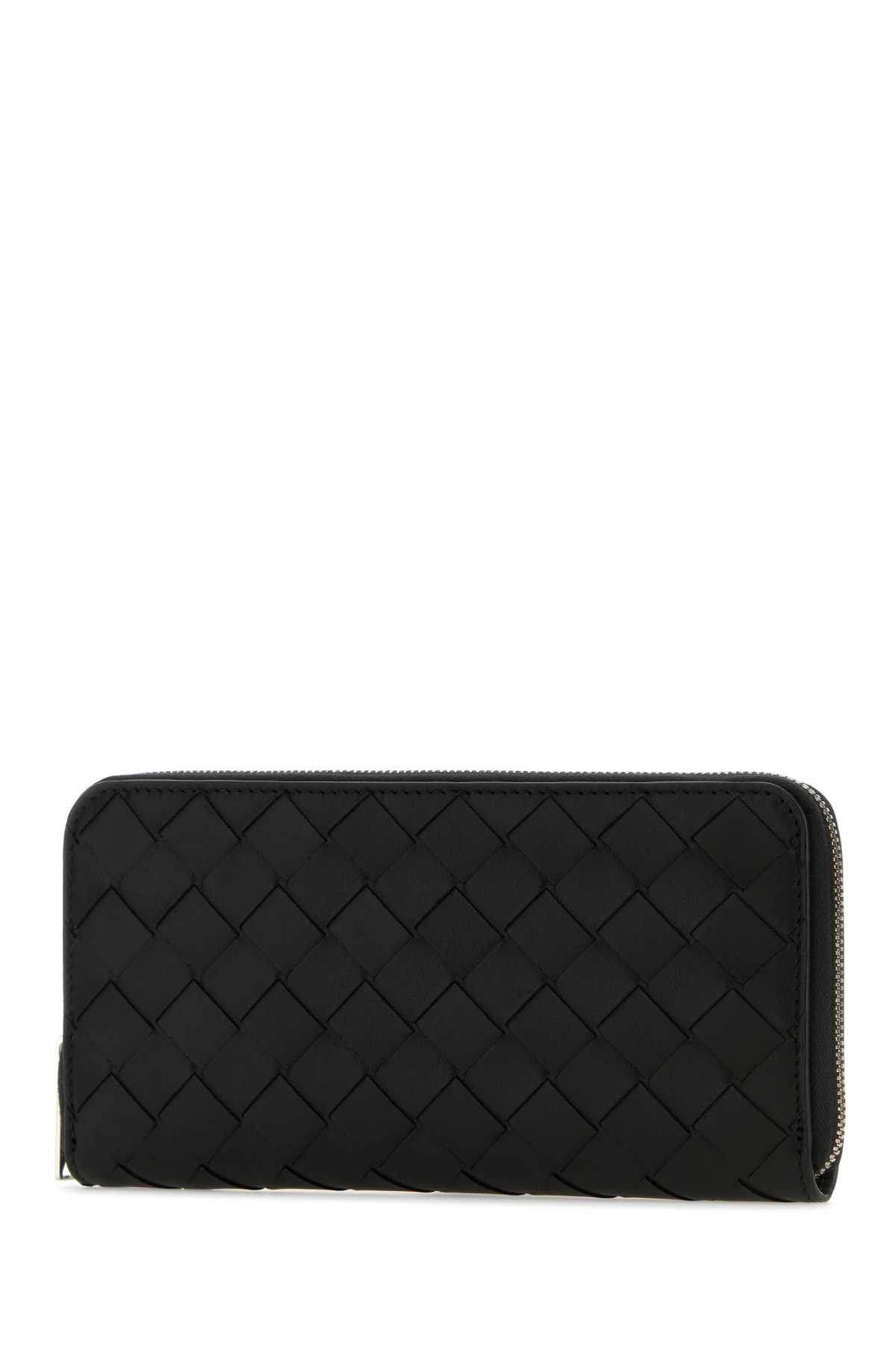 Shop Bottega Veneta Black Nappa Leather Wallet In Blacksilver