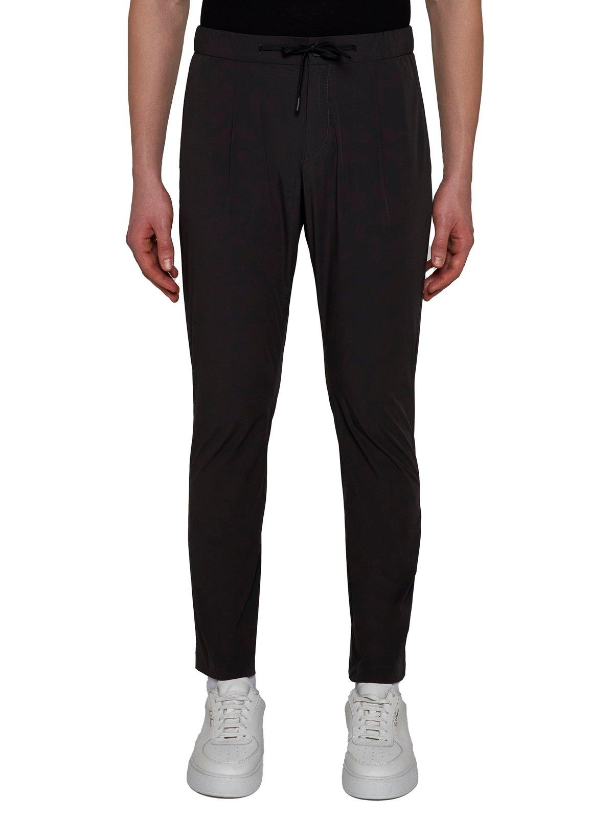Shop Herno Drawstring Cropped Trousers In Antracite