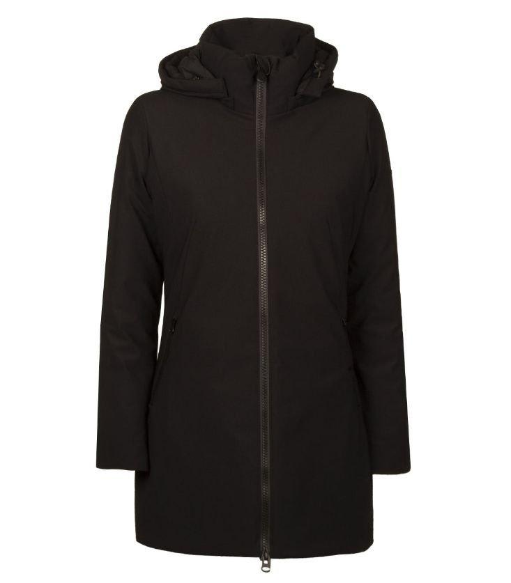 Save The Duck High-collar Hooded Coat In Black