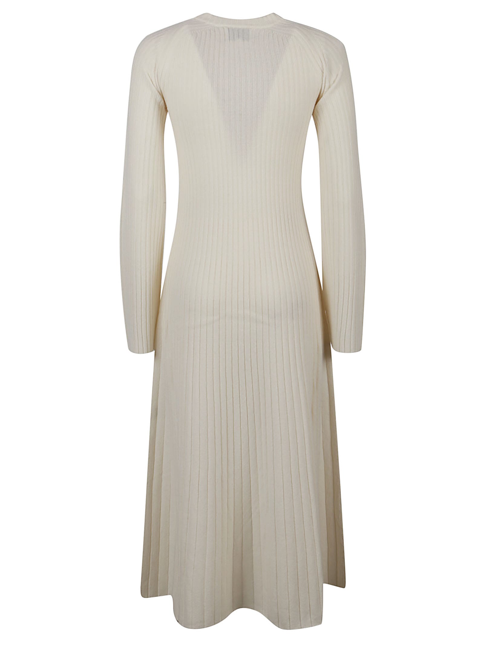 Shop Loulou Studio Hobas Knit Long Dress In Ivory