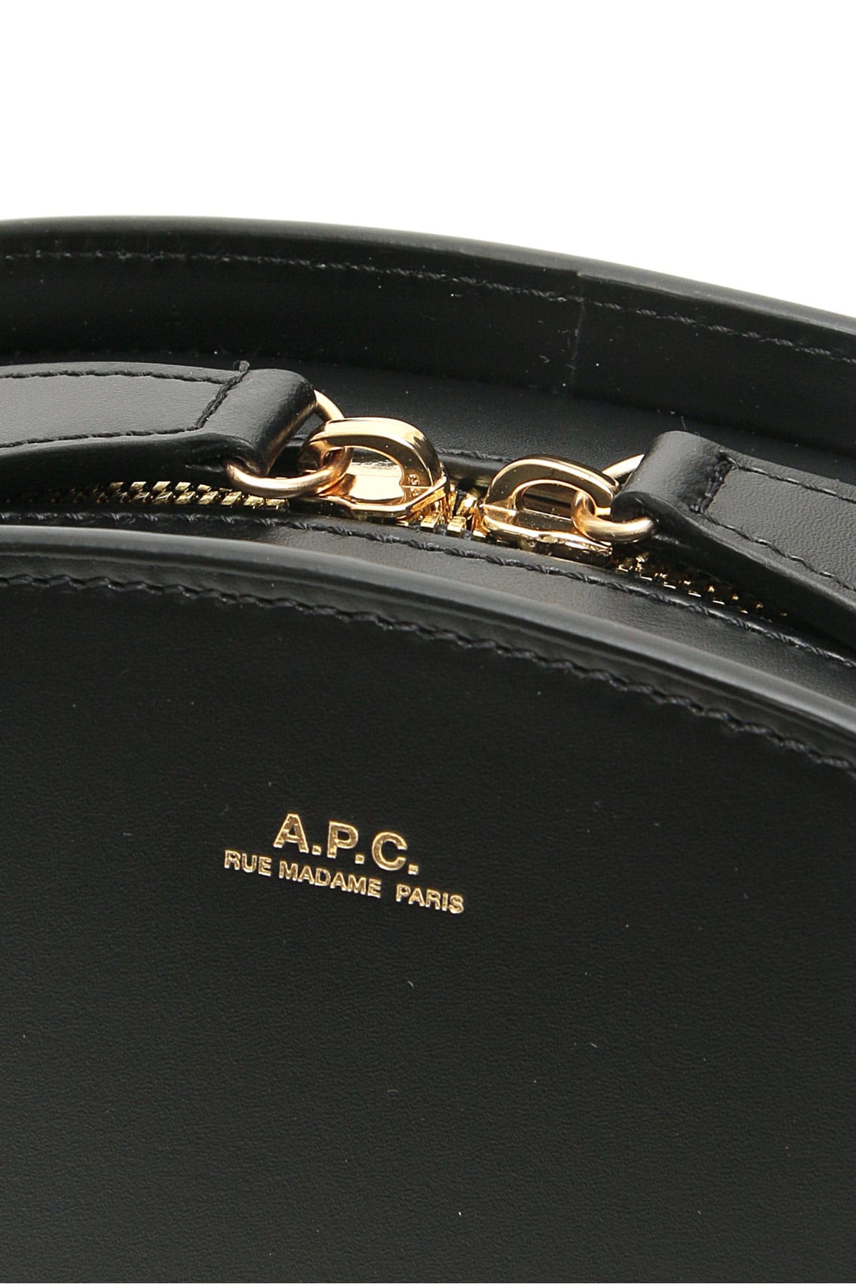 Shop Apc Demi-lune Crossbody Bag In Noir (black)