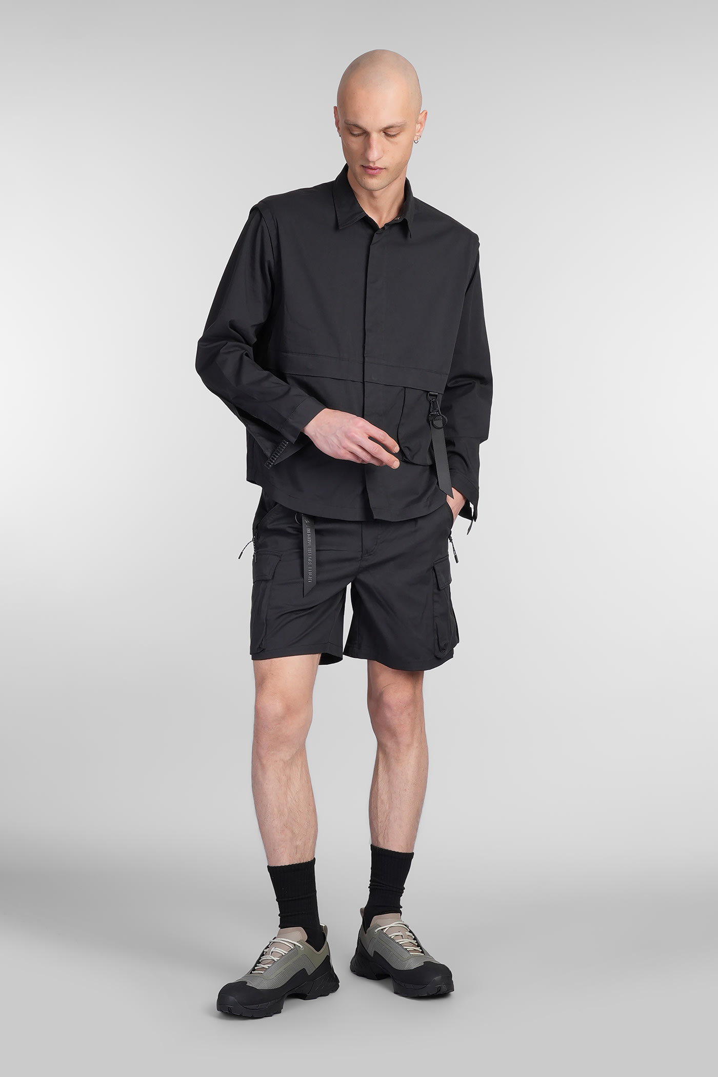 Alpha Industries Utility Cargo Short Shorts In Black Cotton In Black