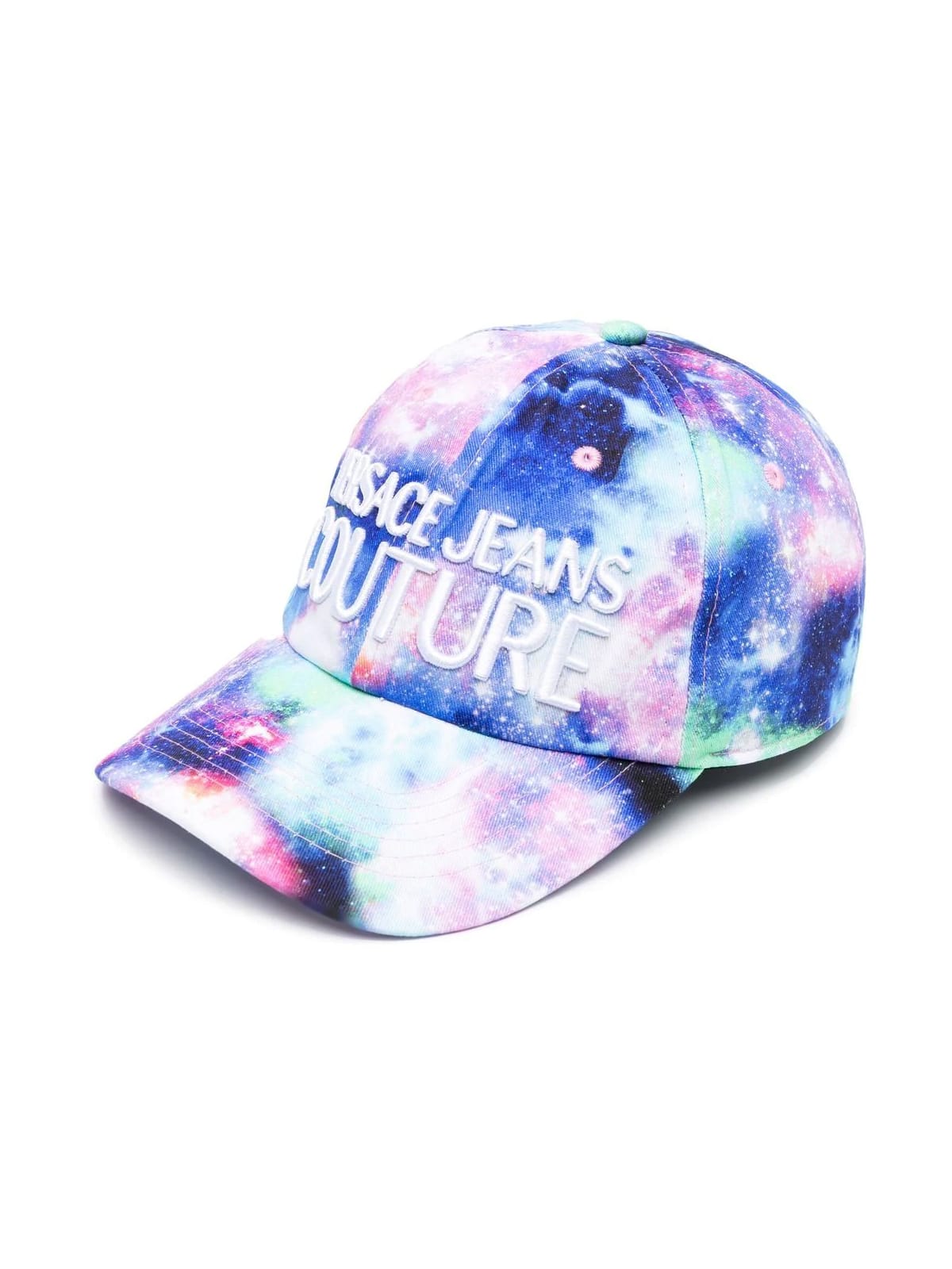 Versace Jeans Couture Space Printed Baseball Cap With Central Sewing
