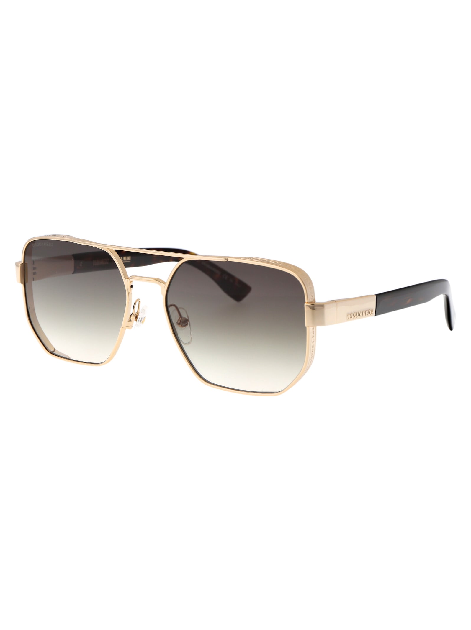 Dsquared2 Gold Havana Metal Sunglasses In Brown
