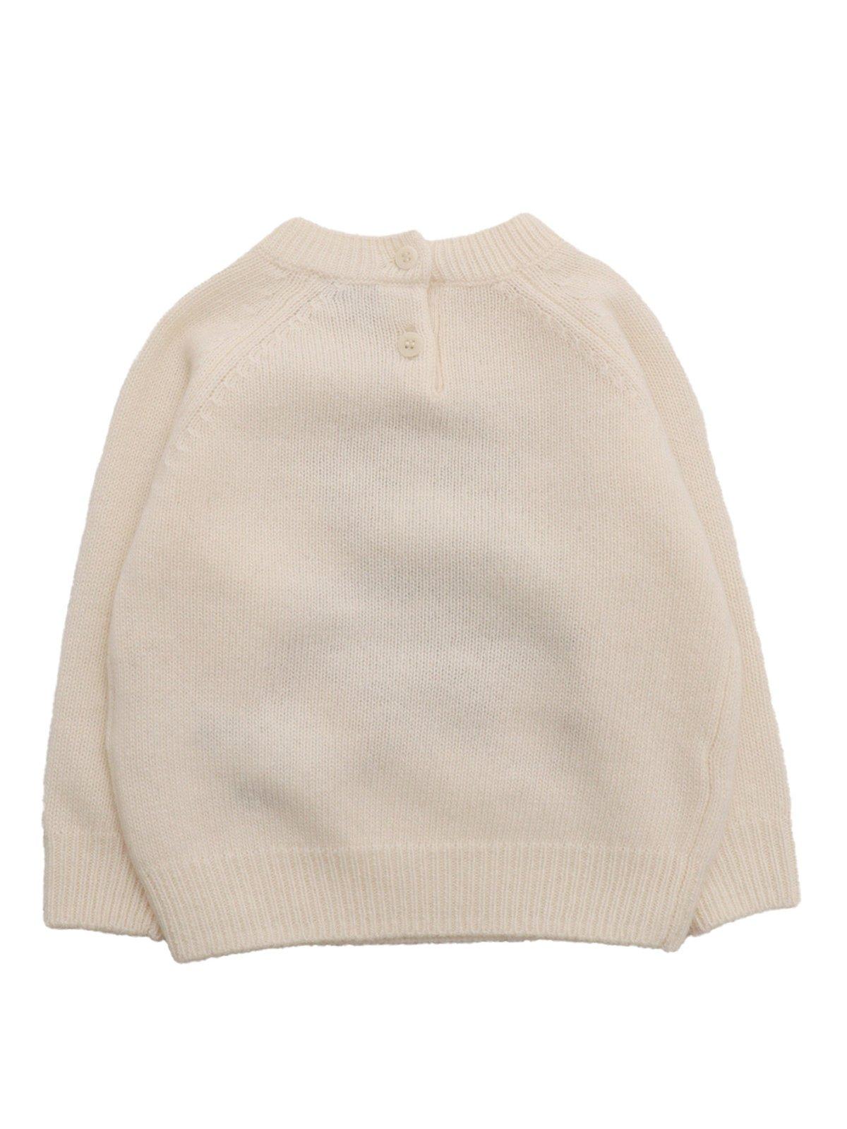 Il Gufo Emroidered Jumper In Latte/nube
