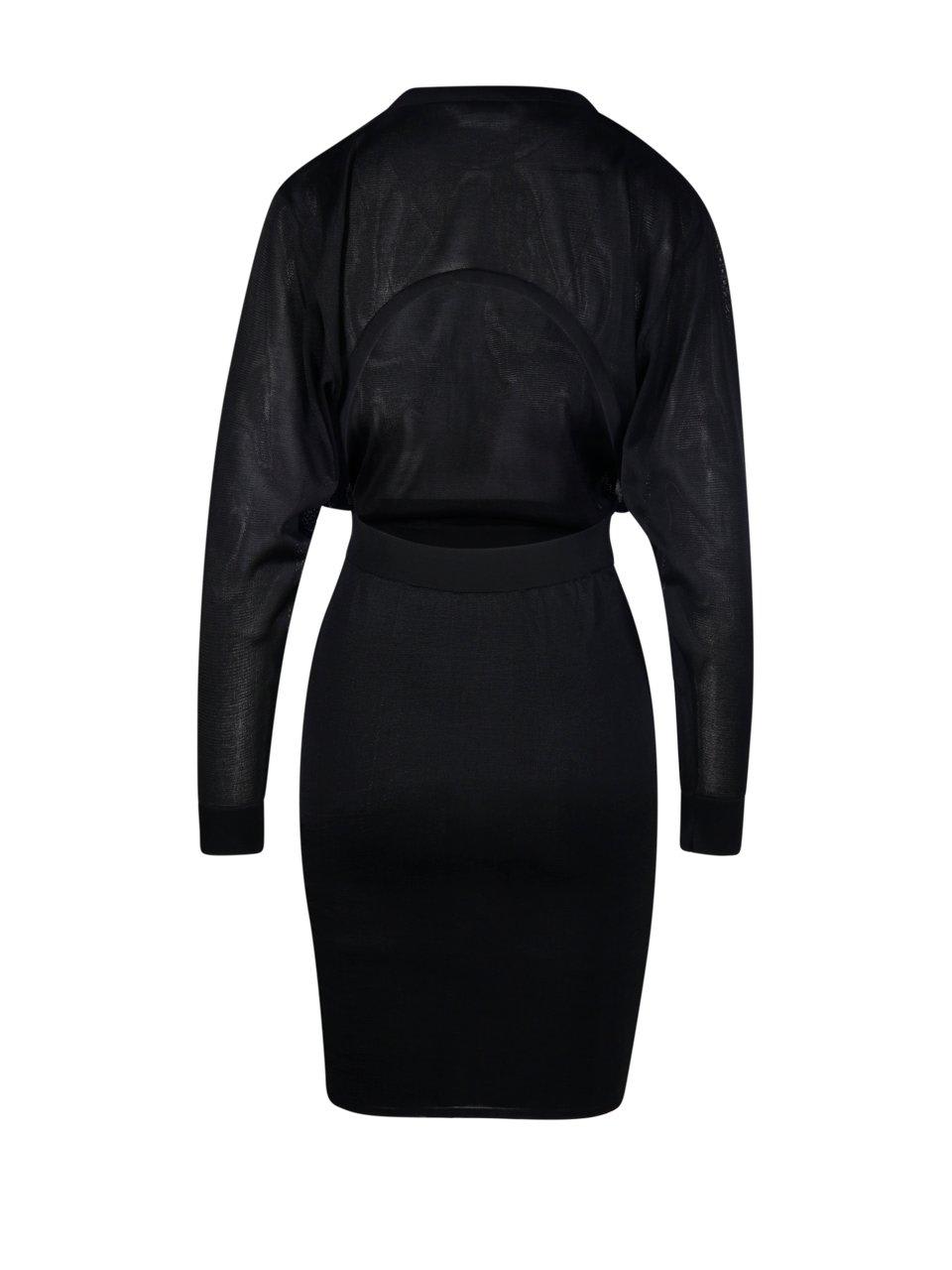 Shop Saint Laurent Backless Long-sleeved Dress In Black