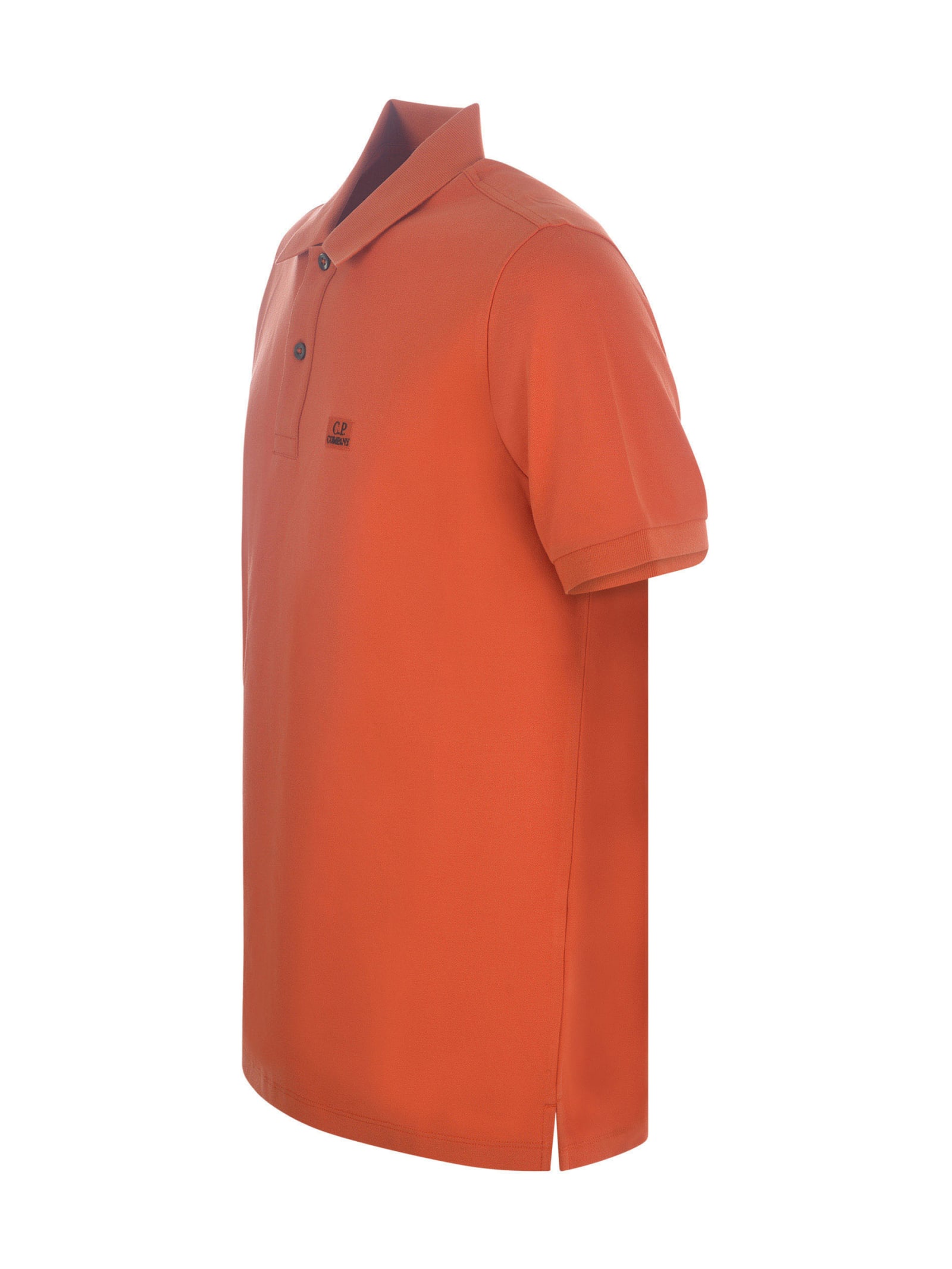 Shop C.p. Company Polo Shirt  In Cotton Piqué In Arancione