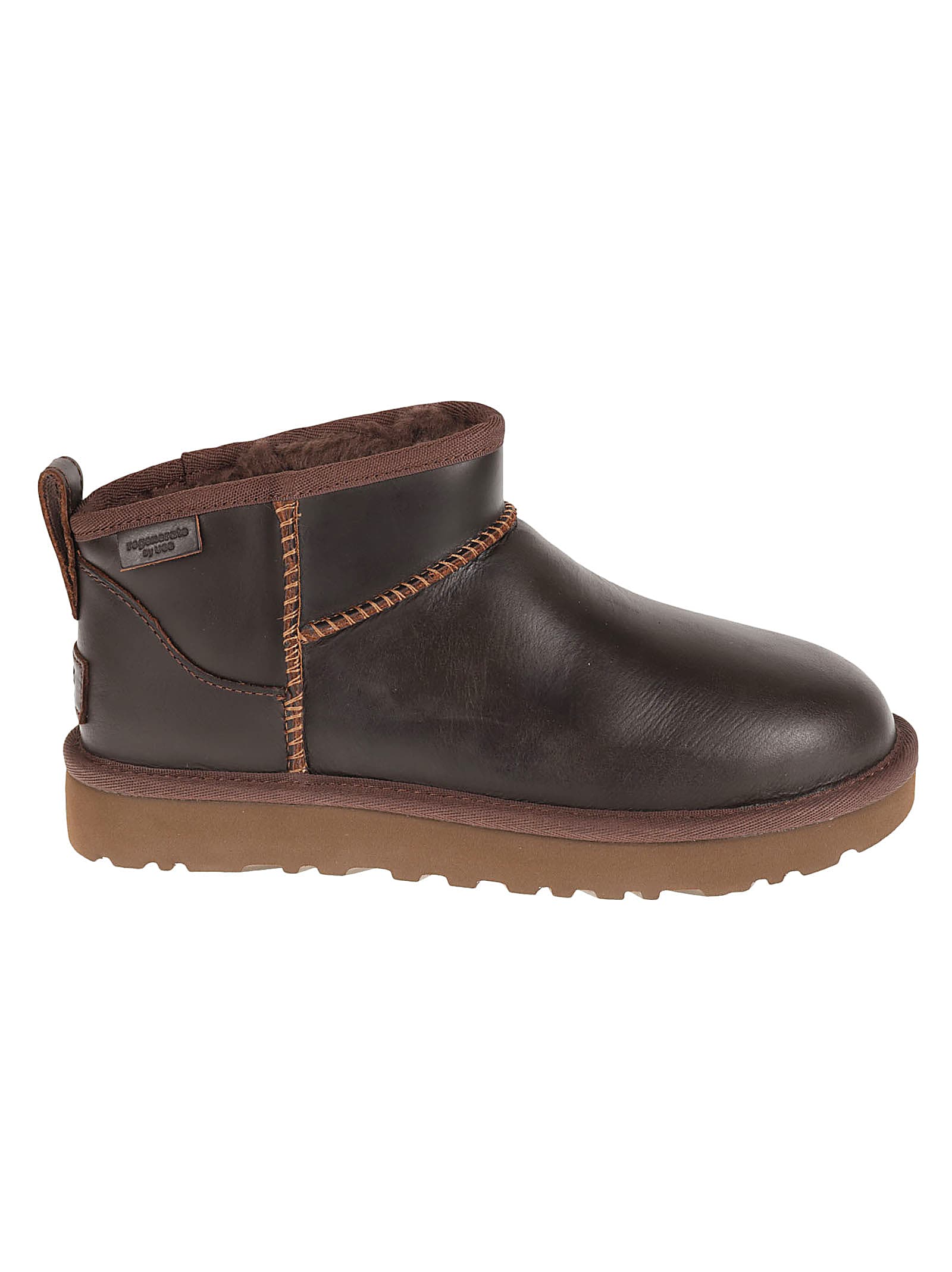 Ugg Ultra Mini Ankle Boots With Round Toe In Brown