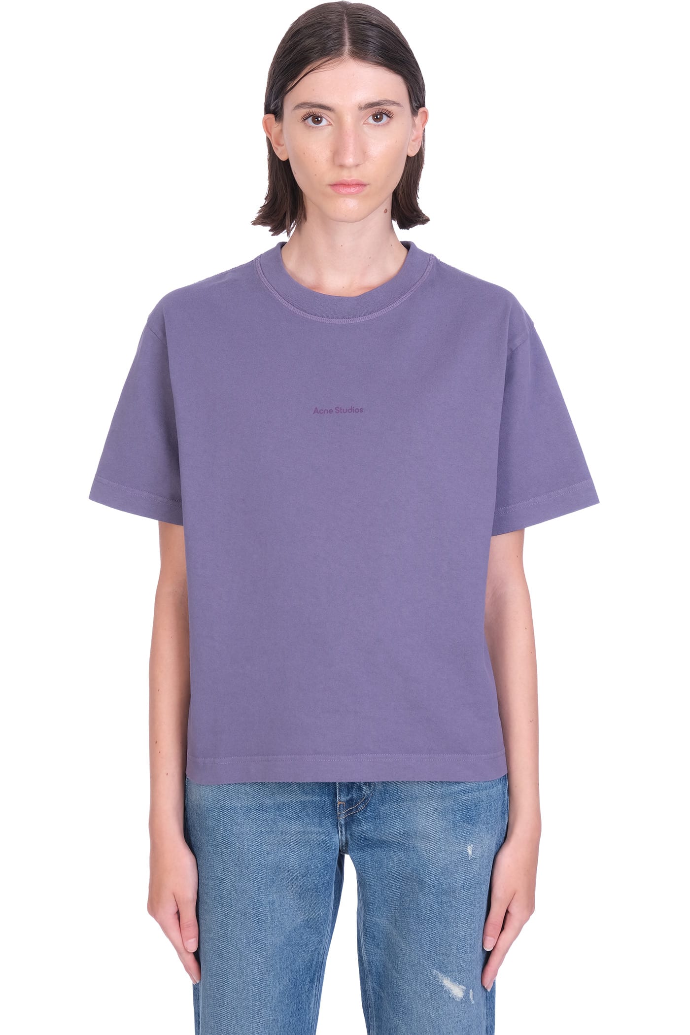 Acne Studios T-shirt In Viola Cotton
