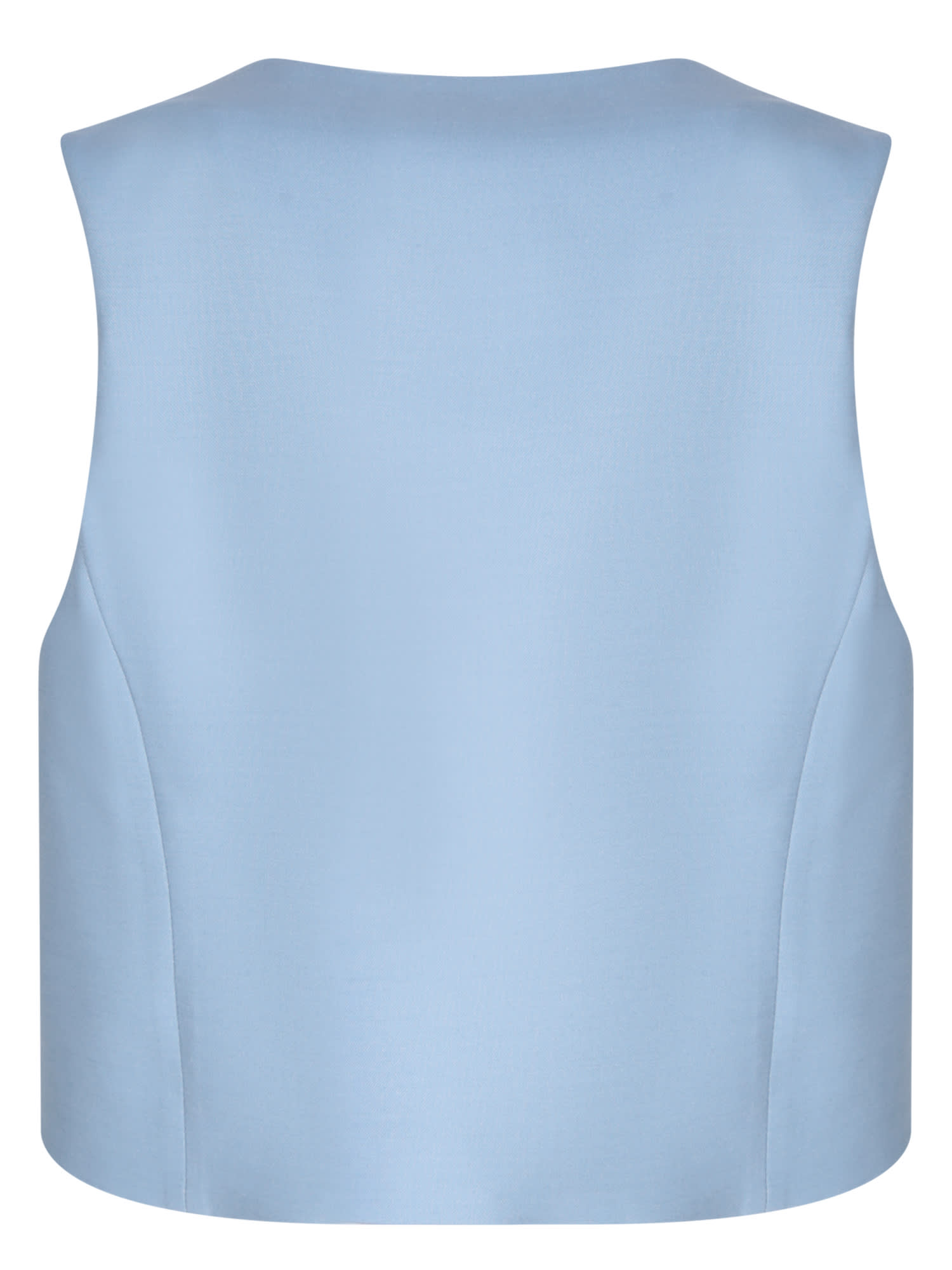 Shop Federica Tosi Cerulean Short Vest In Blue
