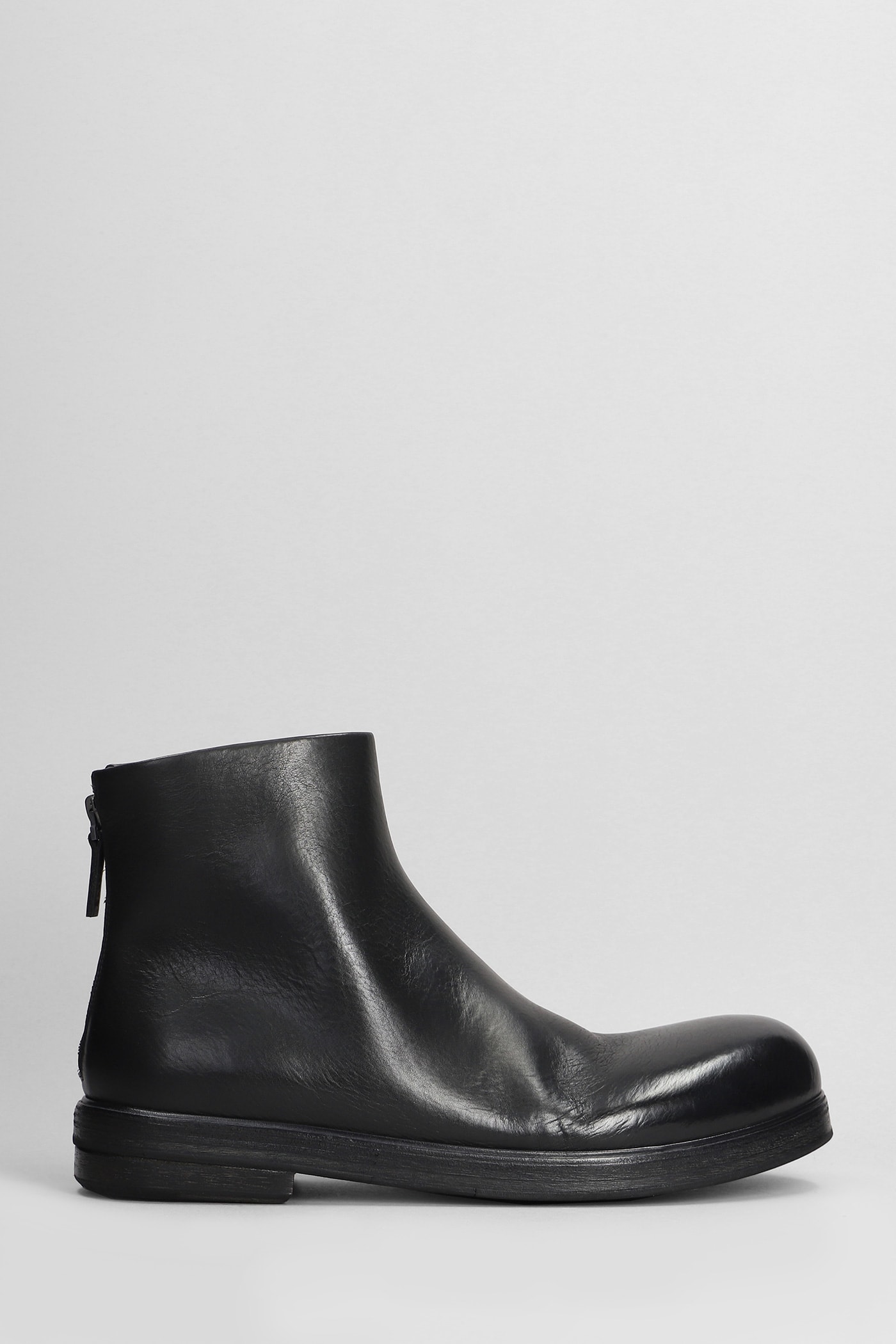 Marsell Zucca Ankle Boots In Black Leather