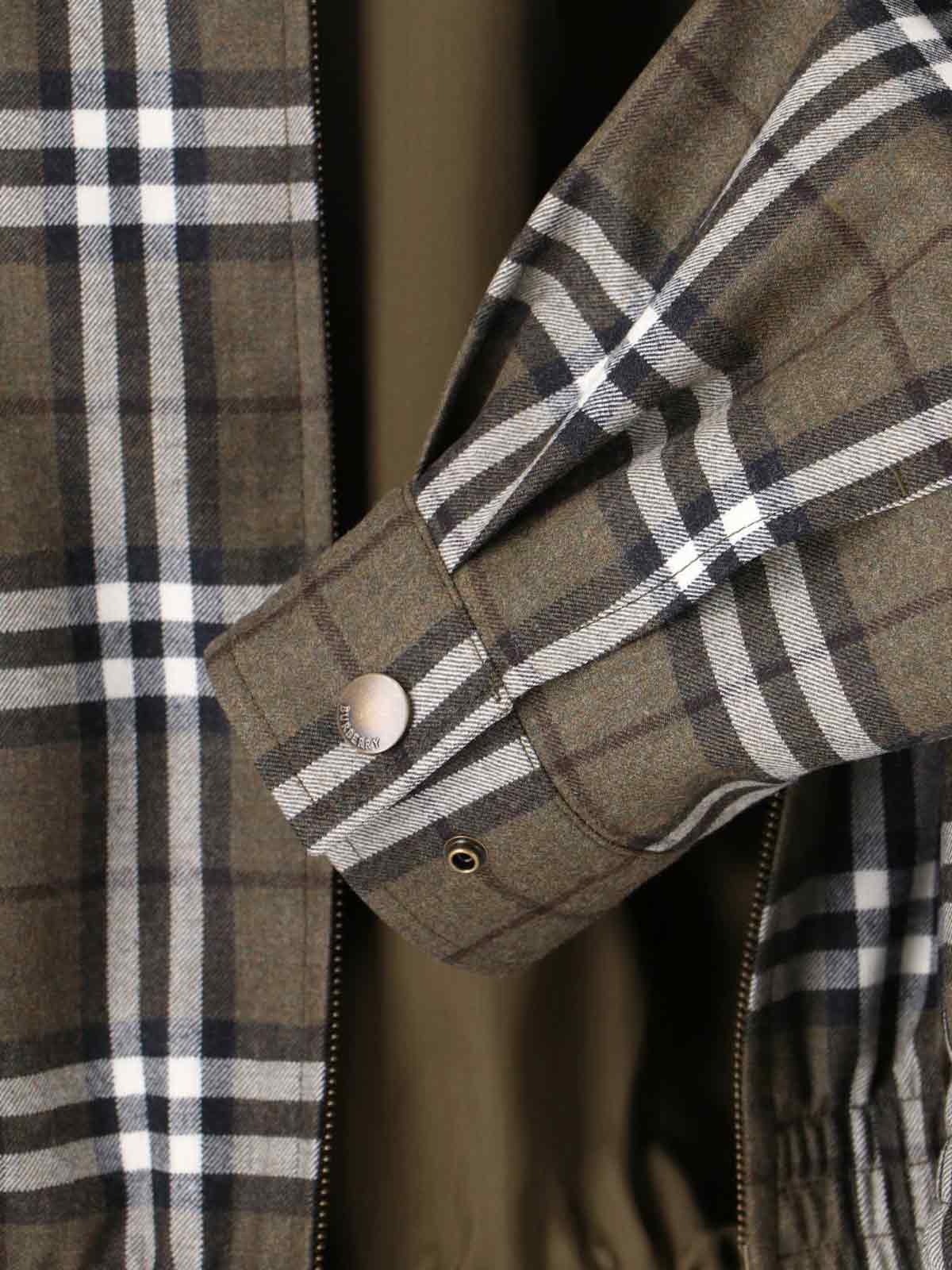 Burberry Plaid Jacket With Point Collar And Pockets In Multi
