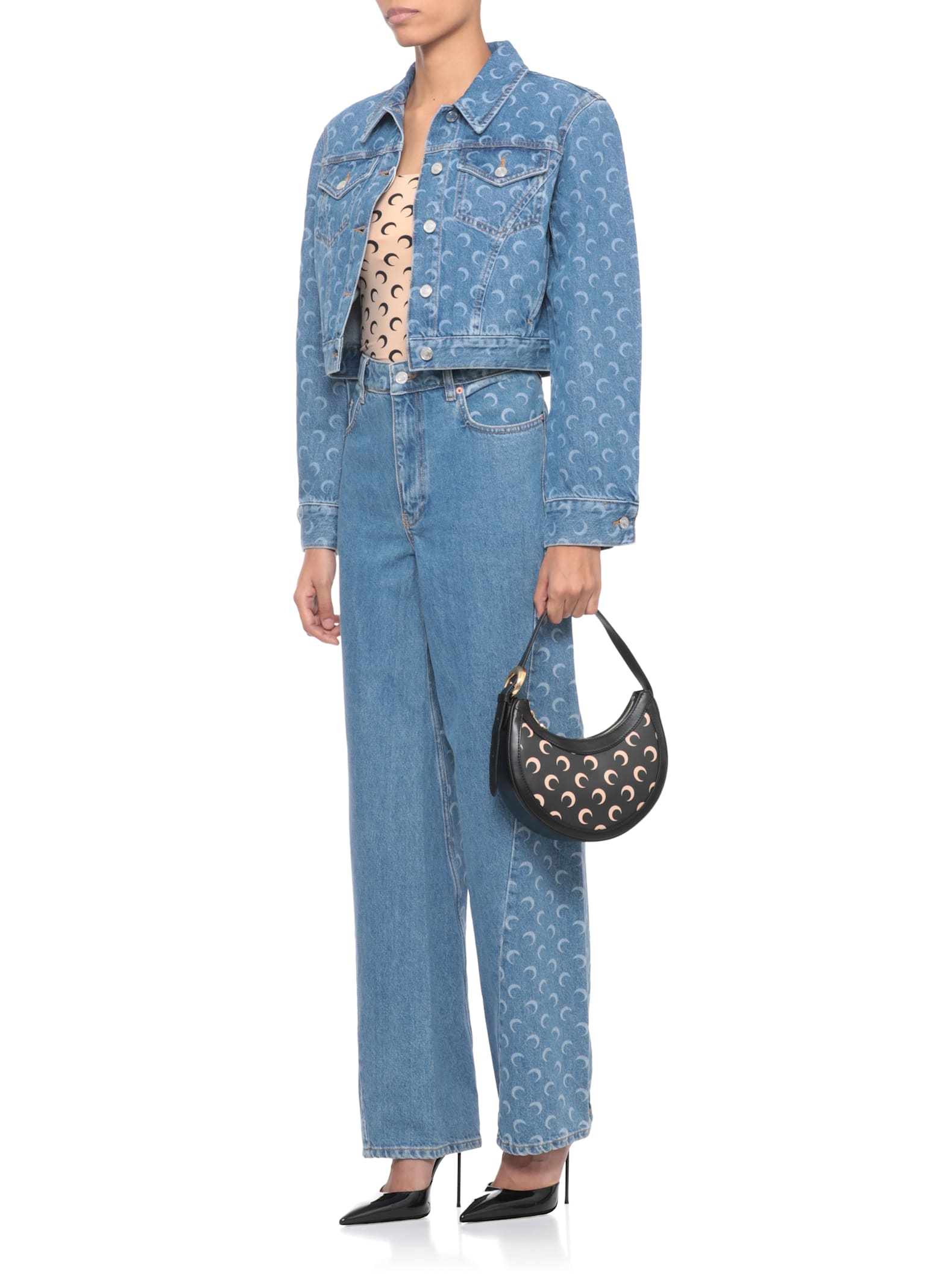 Marine Serre Moon Jeans In Blue