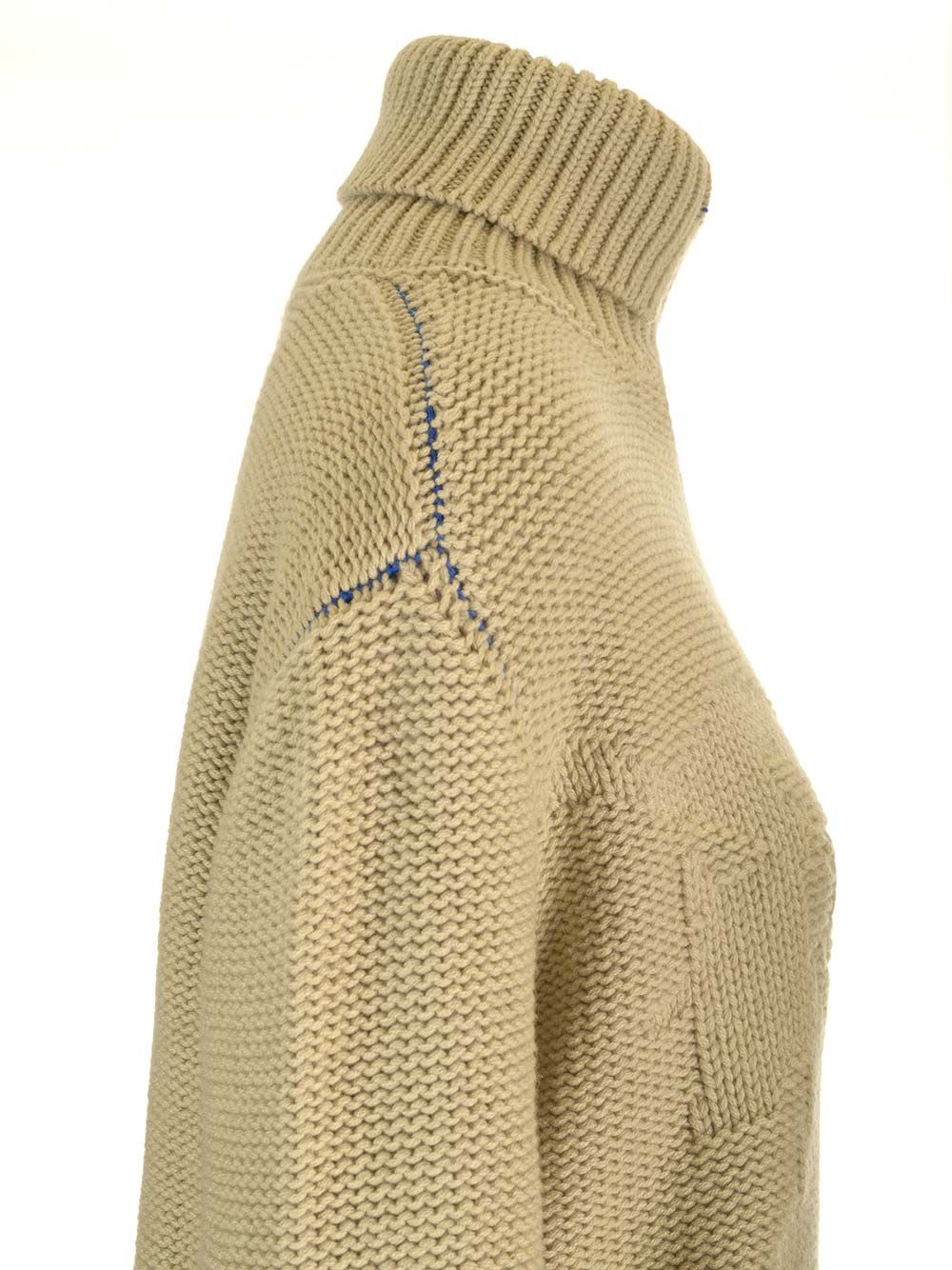 Shop Burberry Cashmere Turtleneck Sweater In Beige