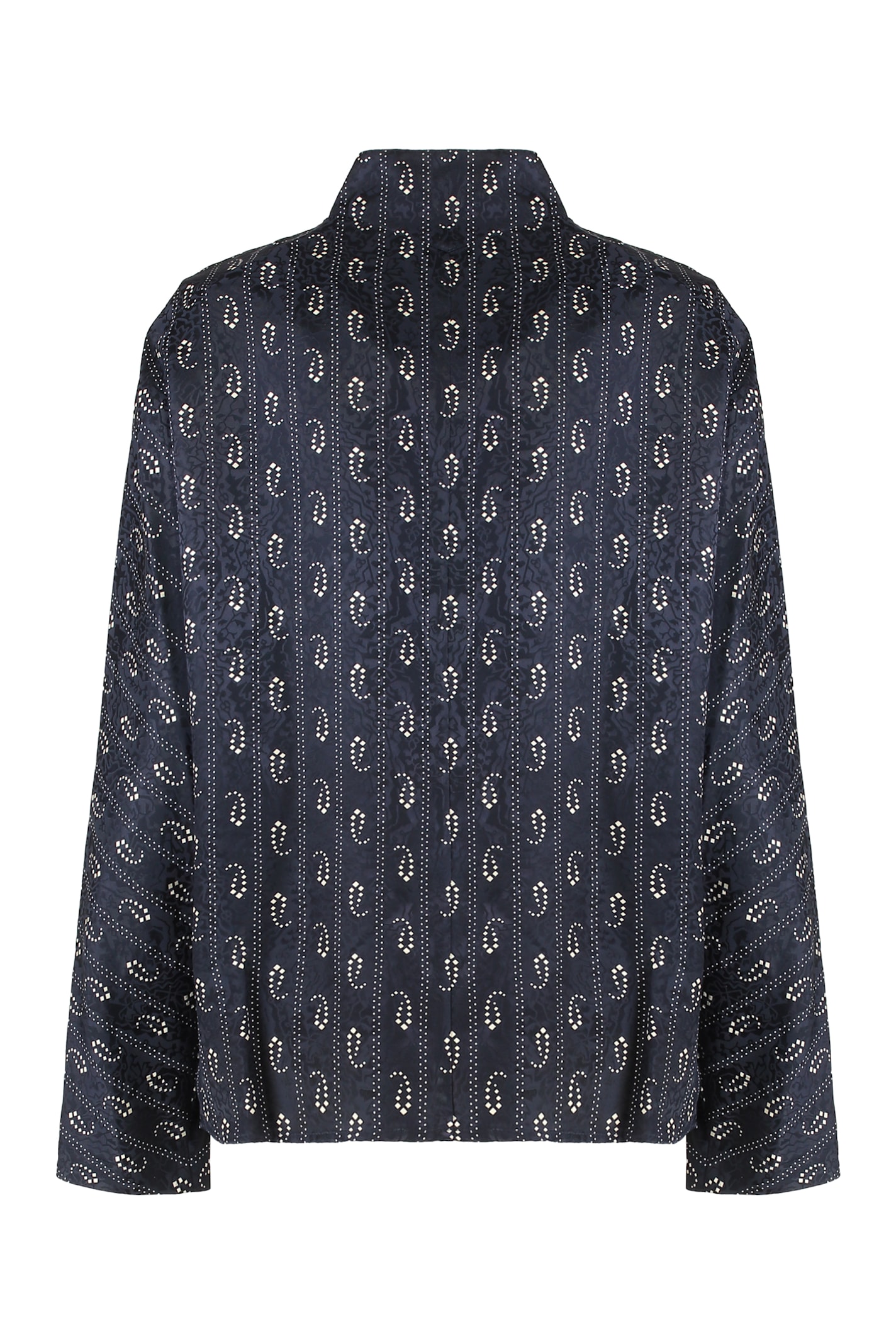 Tory Burch Jacquard Viscose And Silk Blouse In Blue