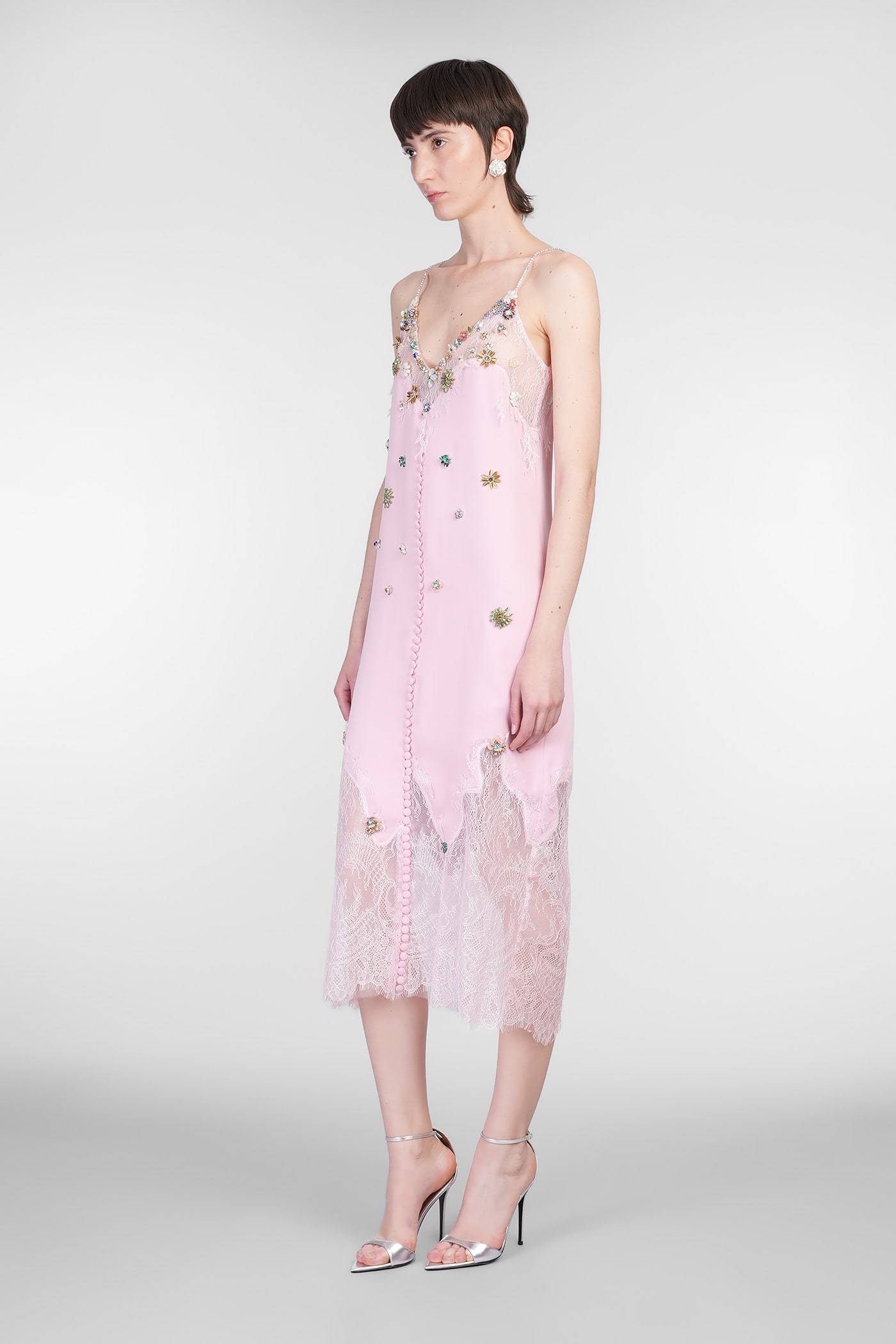 Costarellos Britt Dress Woman In Rose-pink Polyamide