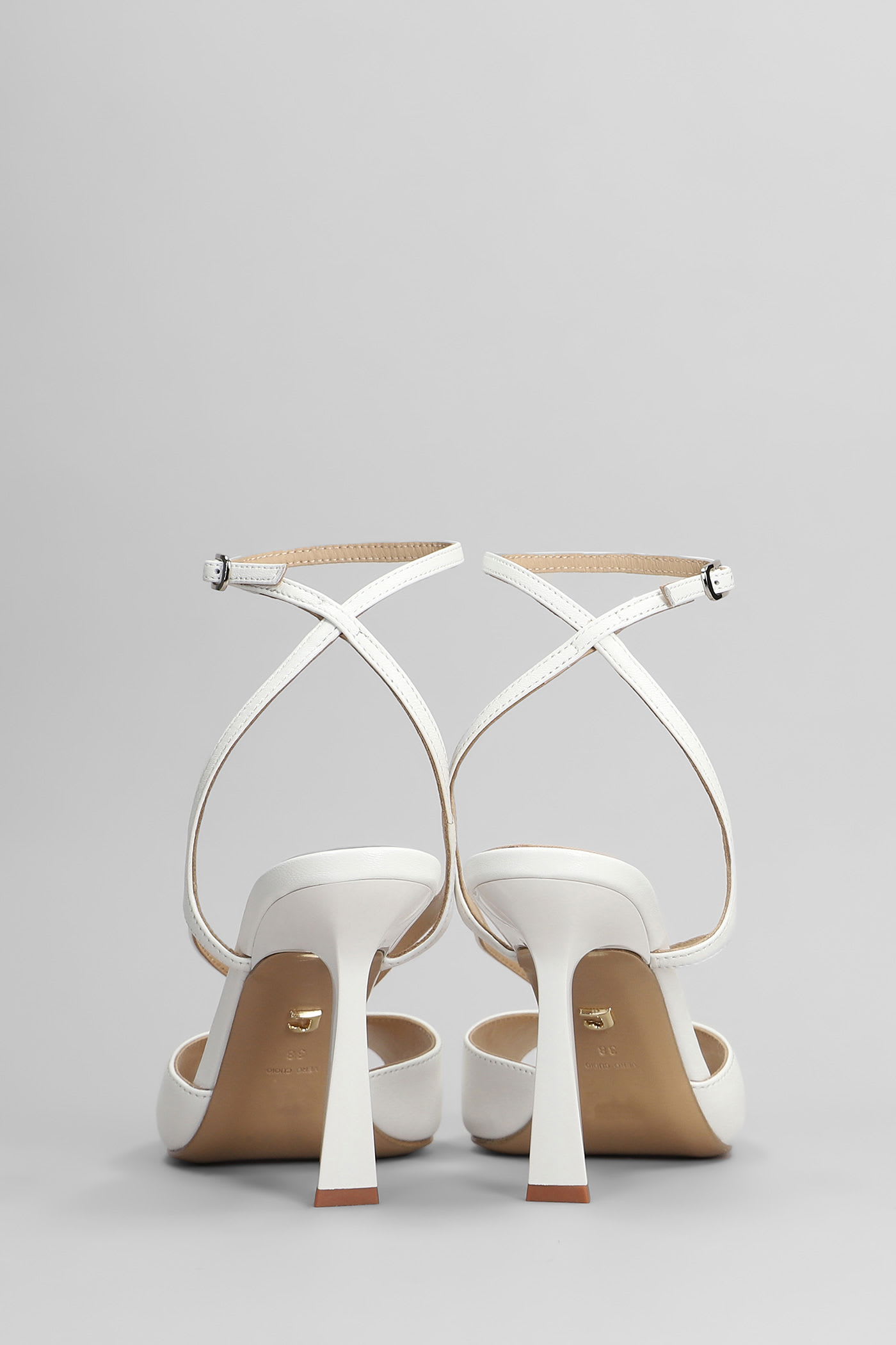 Lola Cruz Streep 95 Sandals In White Leather In White