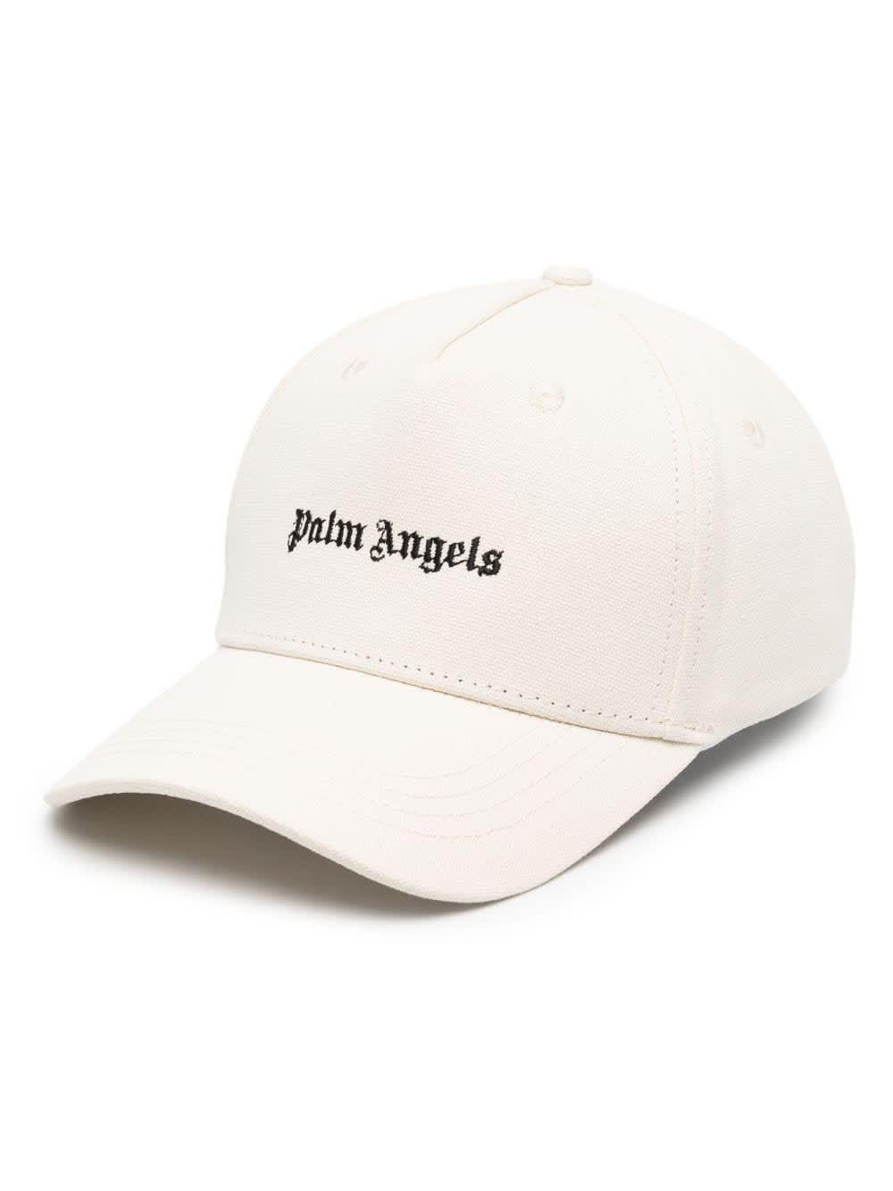 Palm Angels White Baseball Hat With Logo