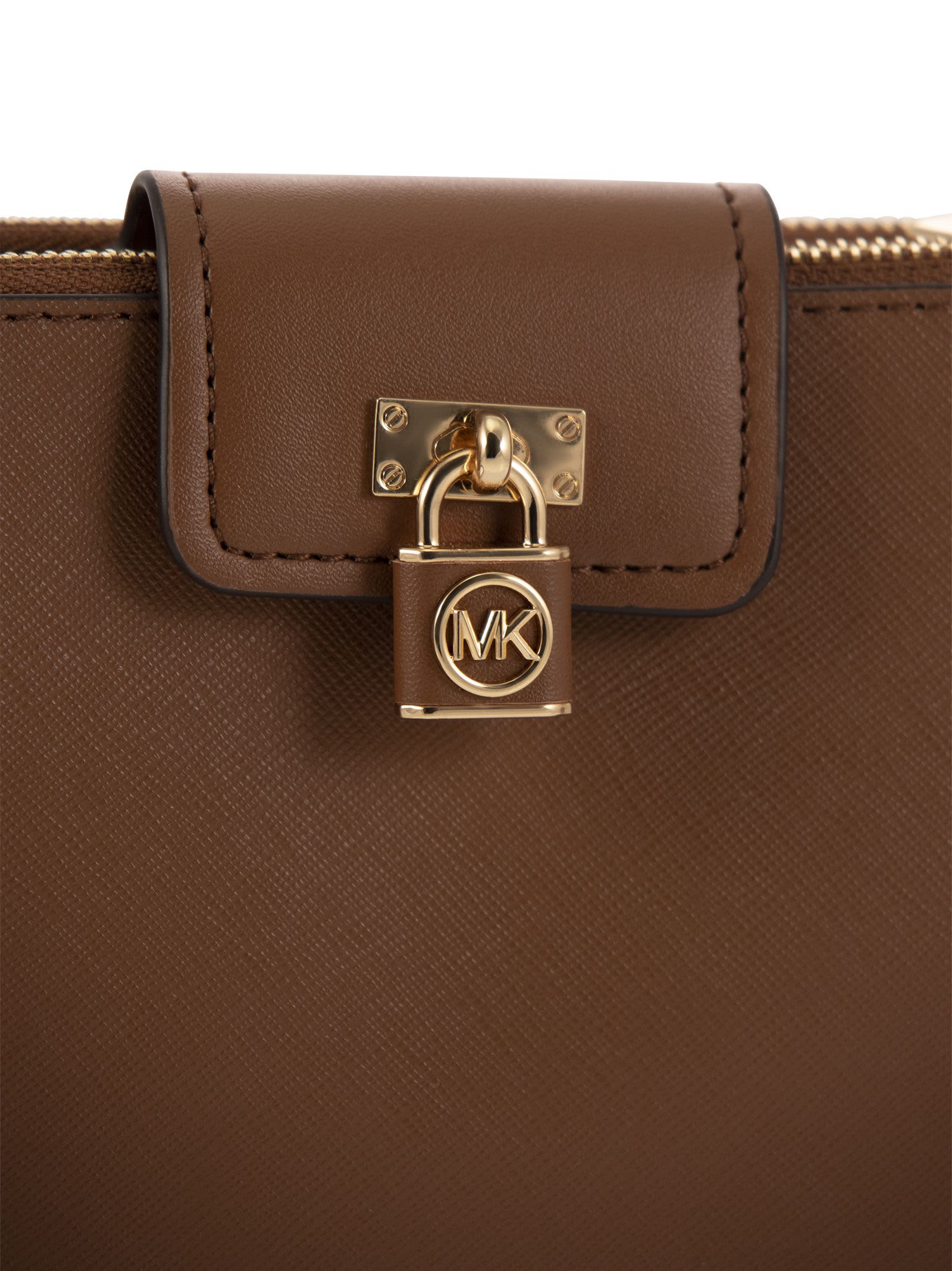 Shop Michael Kors Ruby Bag In Saffiano Leather In Brown