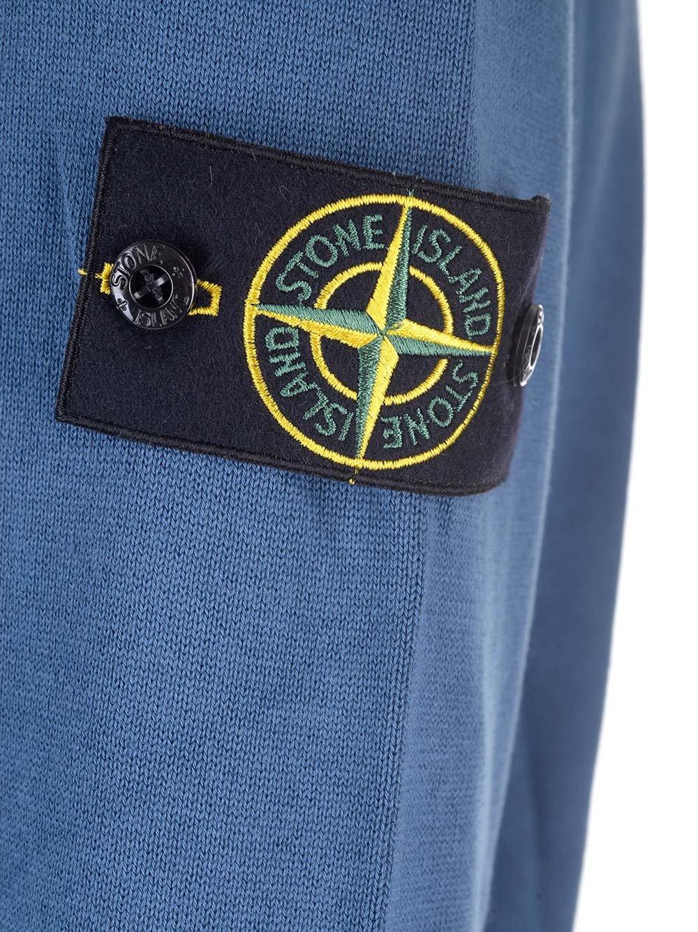 Shop Stone Island Compass Patch Crewneck Jumper In Blue