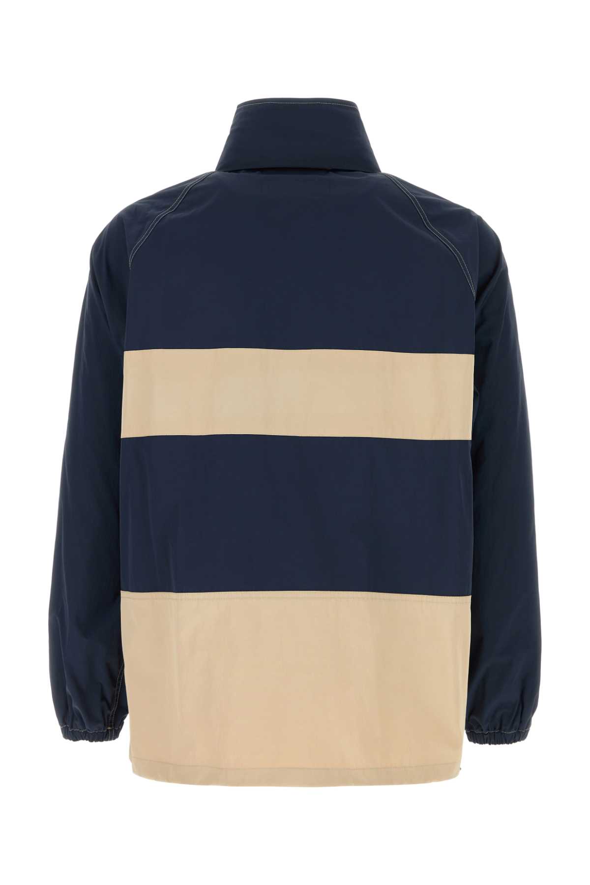 Fay High Collar Elastic Cuffs Jacket With Front Pockets In Blunavy