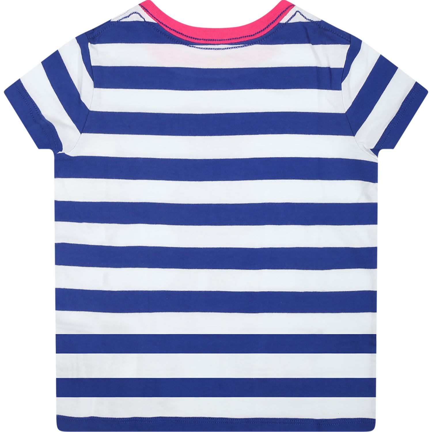 Shop Ralph Lauren Blue T-shirt For Baby Girl With Polo Bear In Multicolor