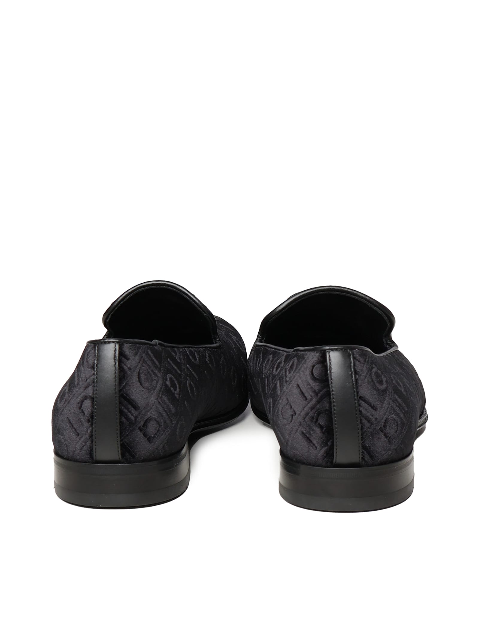 Ferragamo Velvet Loafers In Black