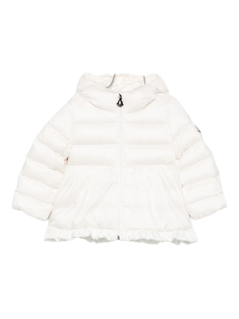 Moncler Enfant Padded Coat With Hood In White