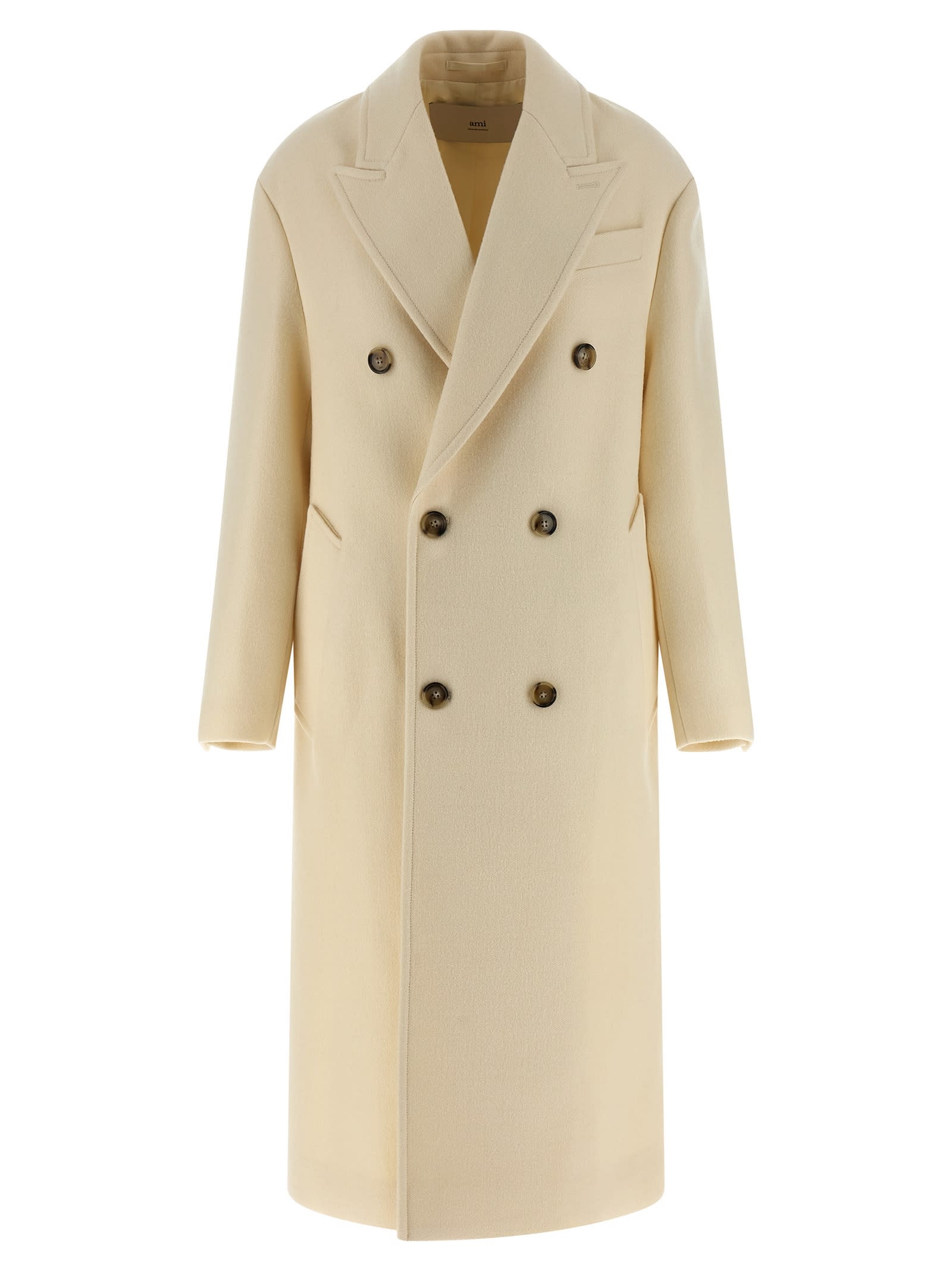 Ami Alexandre Mattiussi Double-breasted Coat Coats And Trench Coats White In Neutral