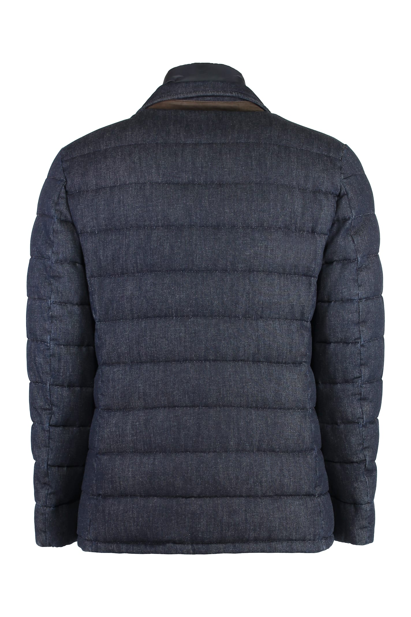 Moorer Nomos Short Down Jacket In Blue