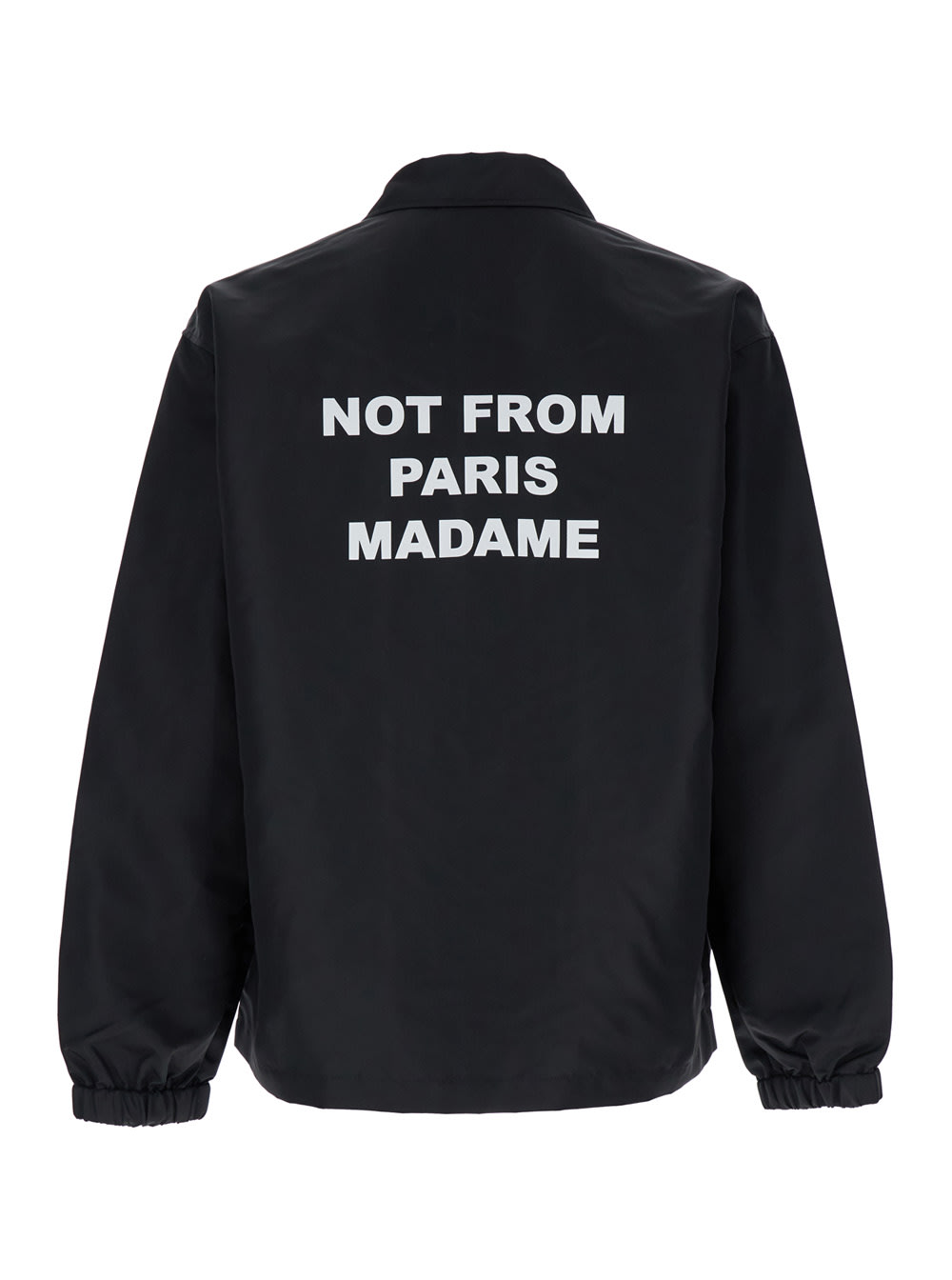 Drôle De Monsieur Black Jacket With Logo In Techno Fabric Man In Black