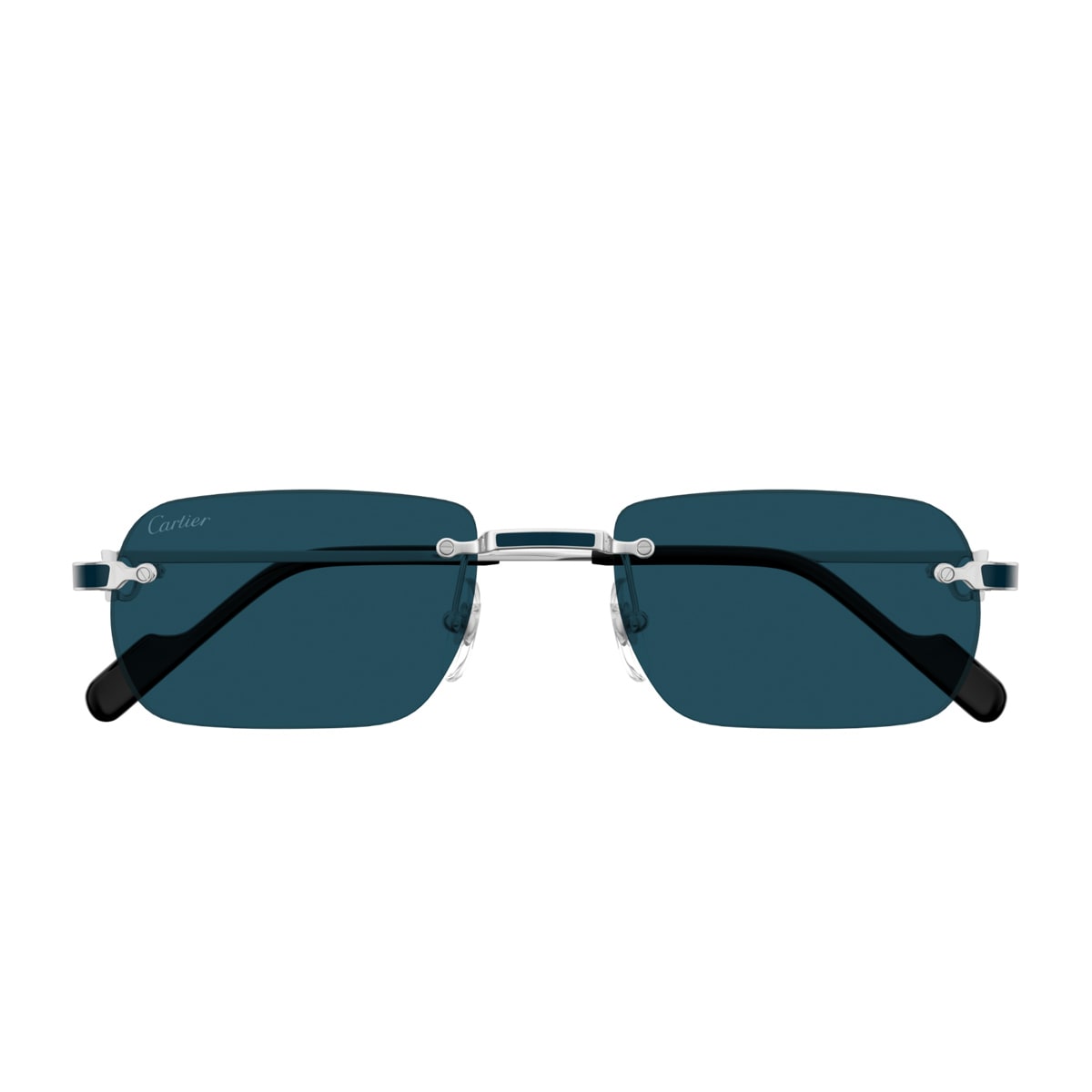 Cartier Ct0498s C De  004 Silver Blue Sunglasses In Argento