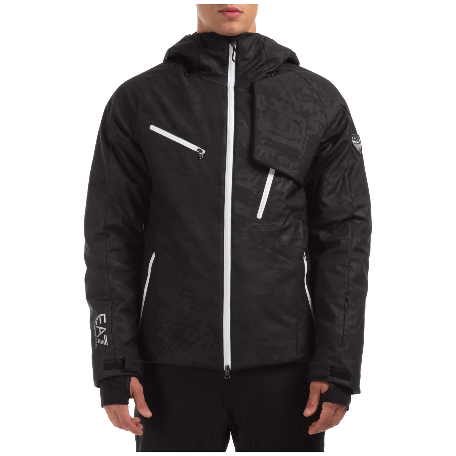 Ea7 Emporio Armani Textum 7 Ski Jackets In Black Camouflage | ModeSens