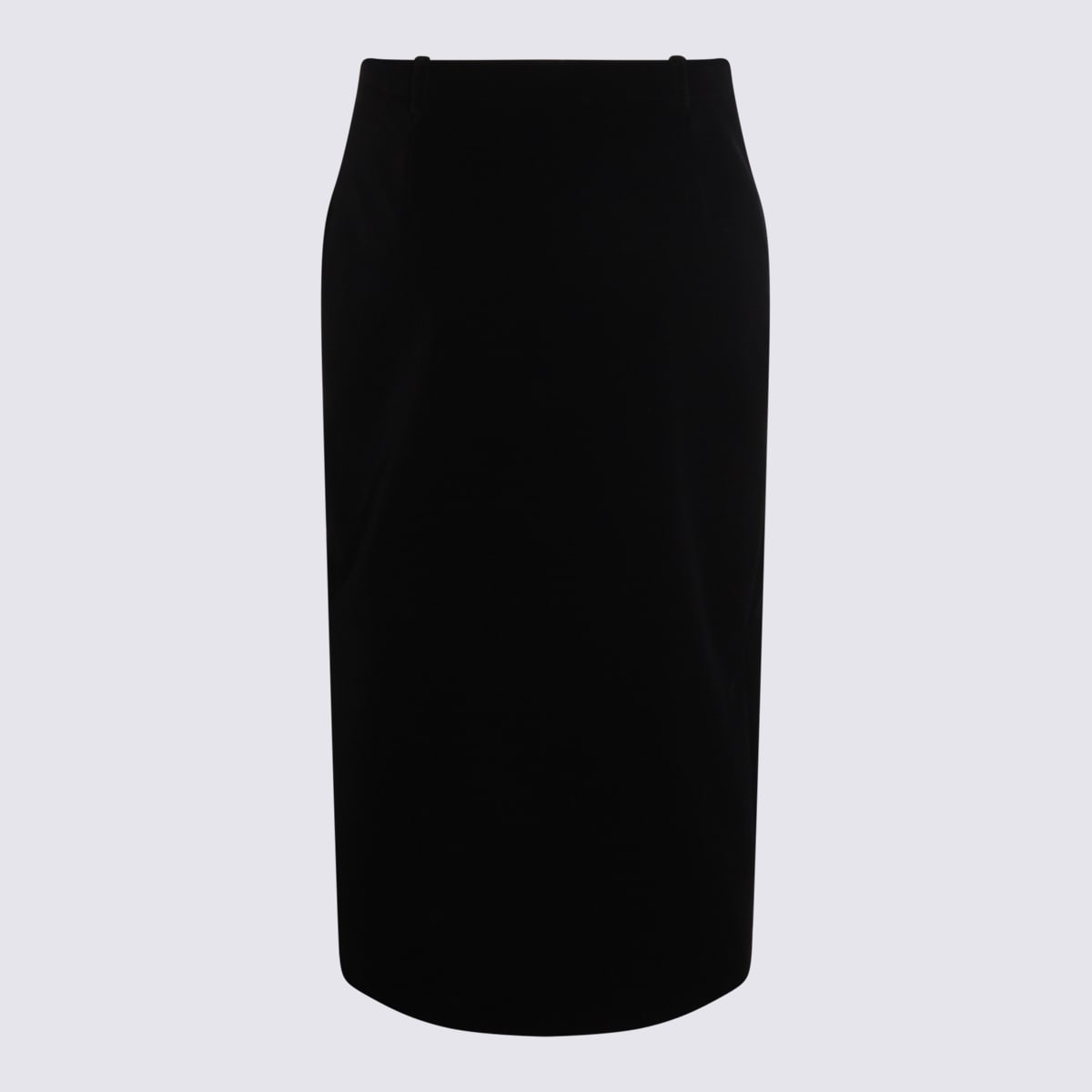 Saint Laurent Black Cotton Midi Skirt In Black