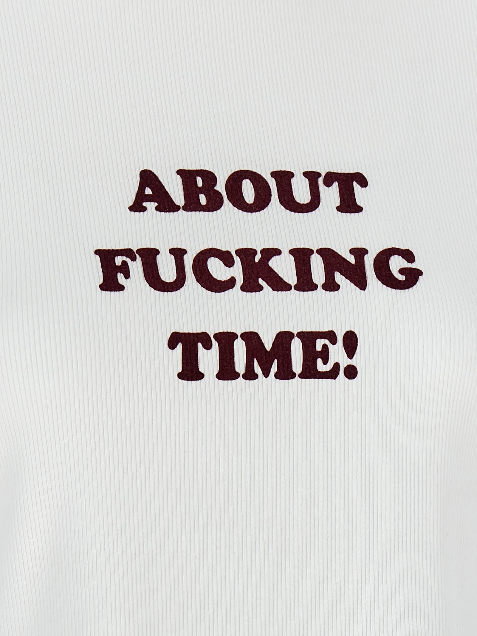 Shop Stella Mccartney About F* Time T-shirt In White/burgundy