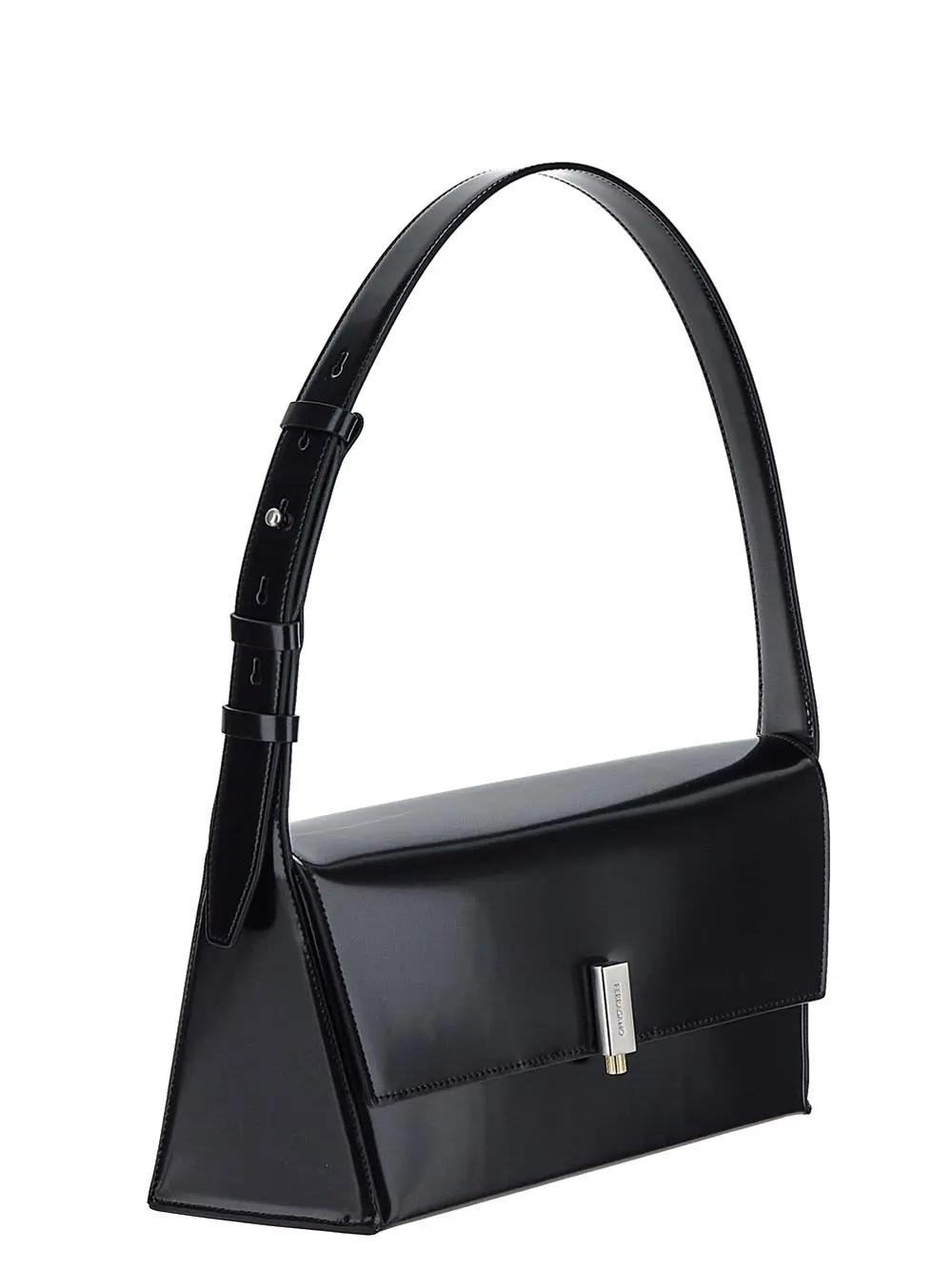 Shop Ferragamo Geometric Medium Shoulder Bag In Nero