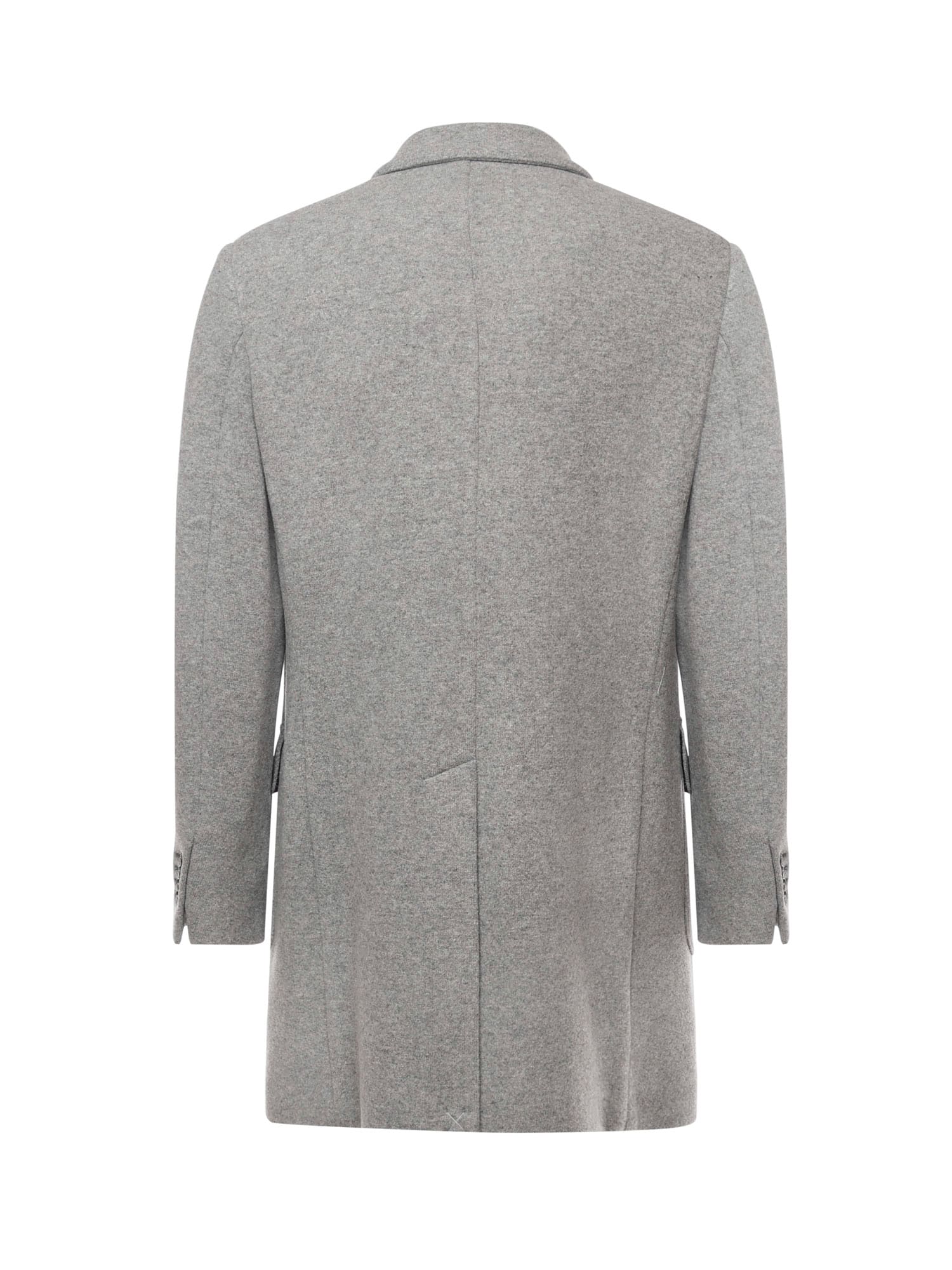 Fay Double-breasted Wool Jersey Coat In Gray