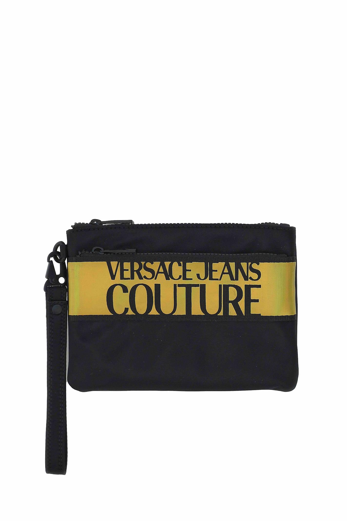 Versace Jeans Couture Black Clutch In Blue