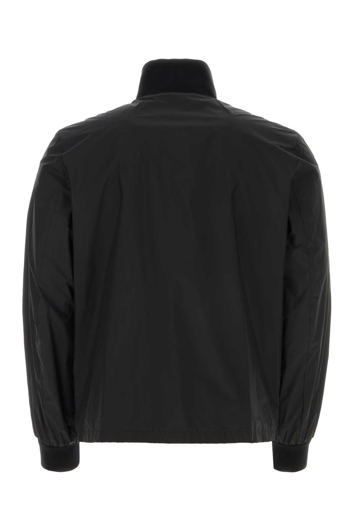 Shop Prada Black Silk Blend Jacket In Nero