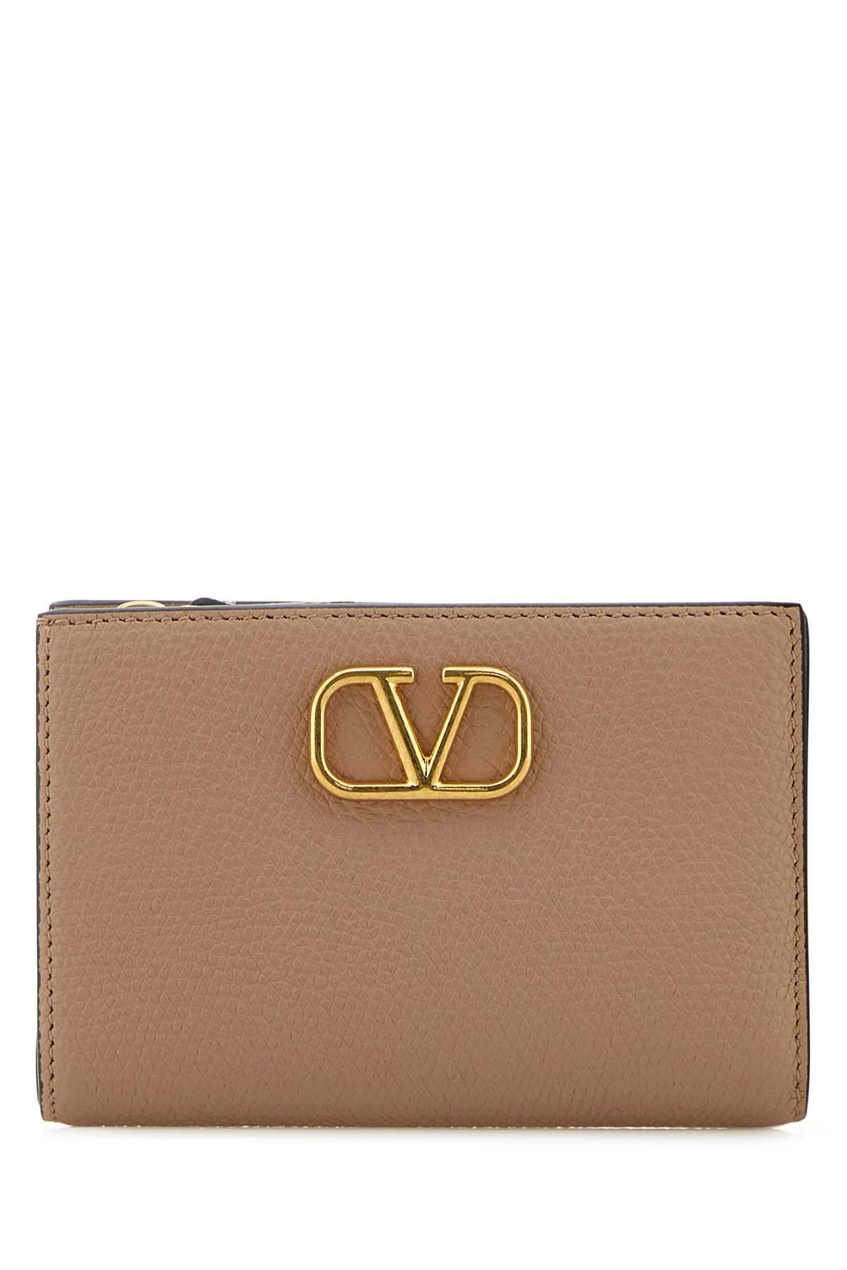 Shop Valentino Powder Pink Leather Vlogo Wallet In Rosecannelle