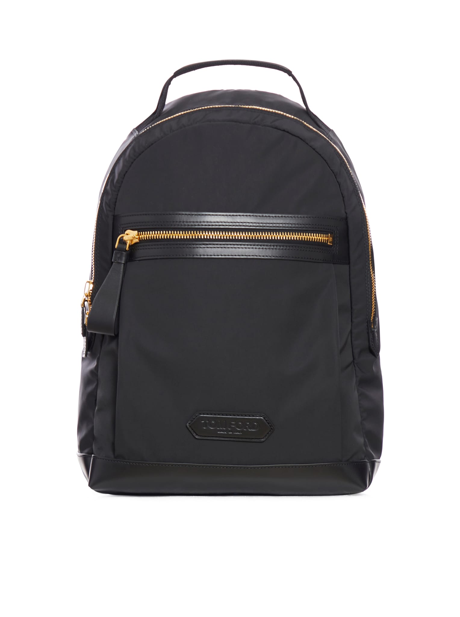 Nylon Backpack With Leather Inserts