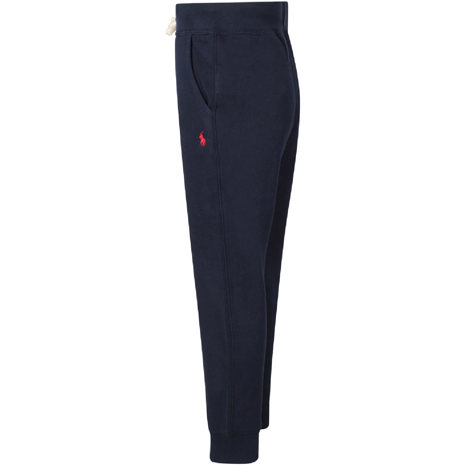 Shop Ralph Lauren Blue Boy Sweatpants With Red Pony Logo